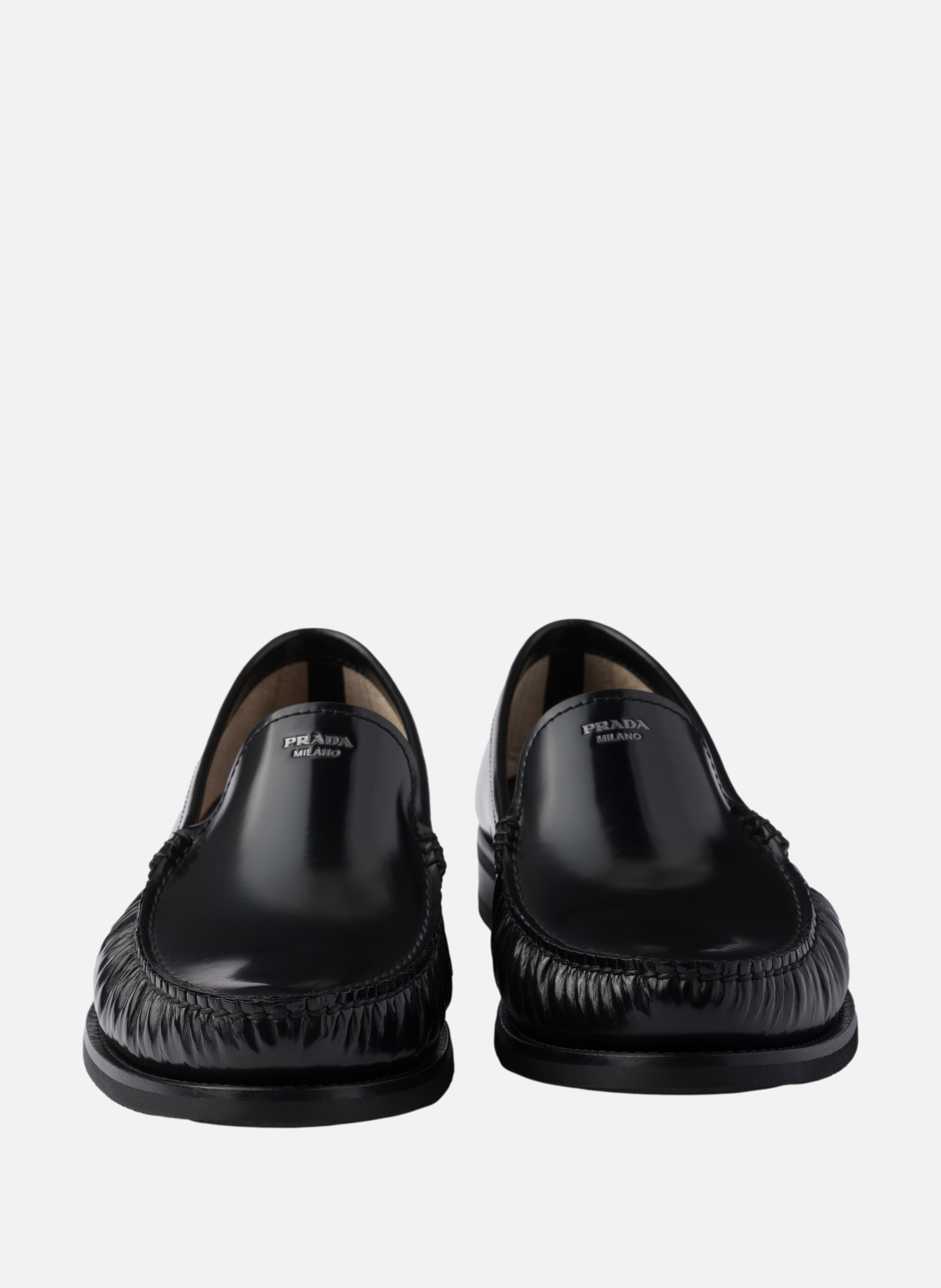 Mocassins en cuir brossé PRADA Noir