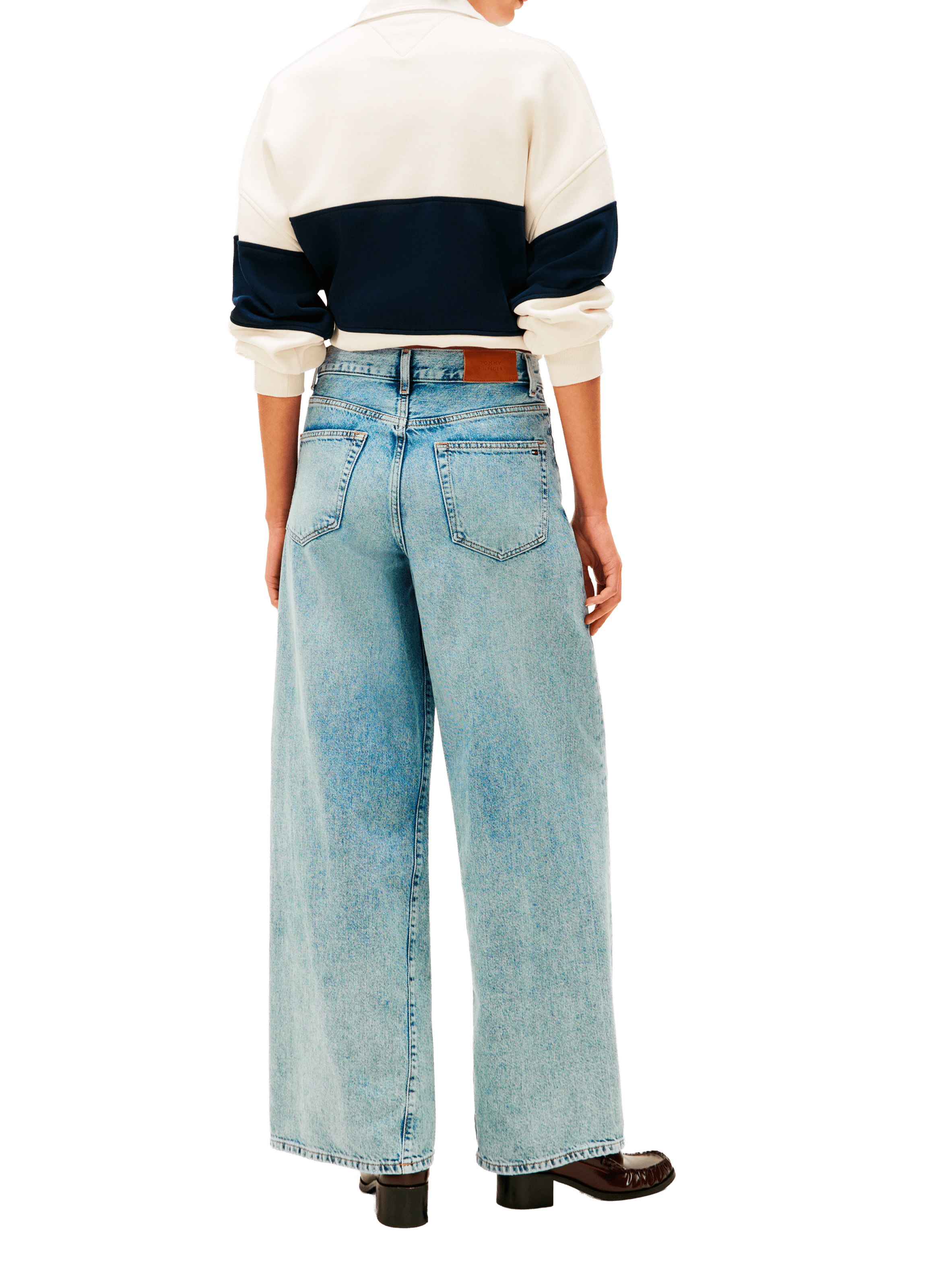 Jean ample en denim de coton TOMMY HILFIGER Bleu
