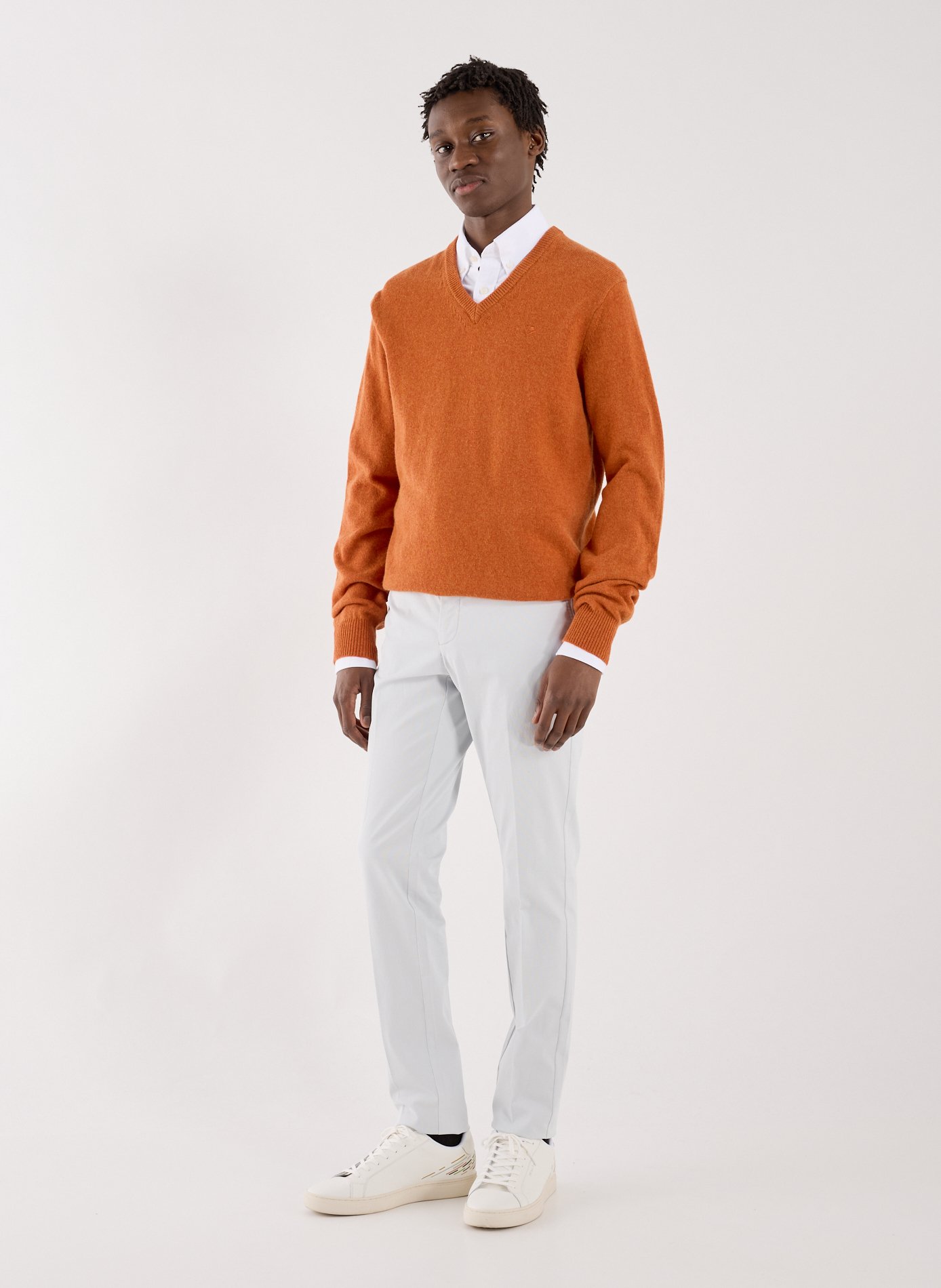 Straight V-neck wool jumper HACKETT Beige
