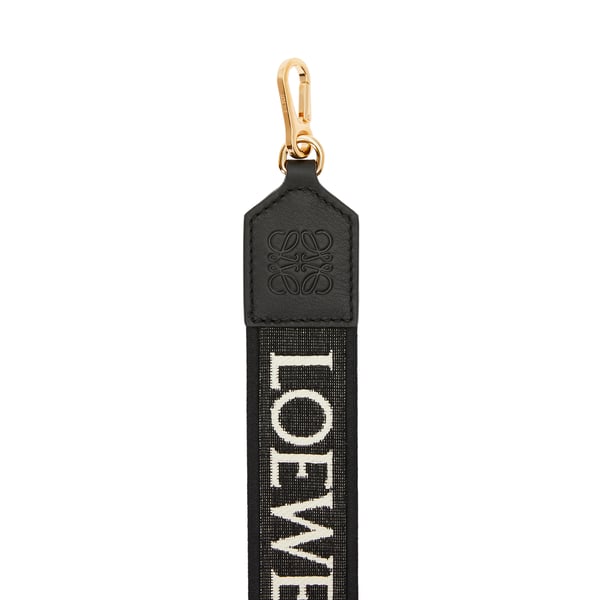 Loewe Bandoulière Anagram En Jacquard Et Cuir De Veau In Black