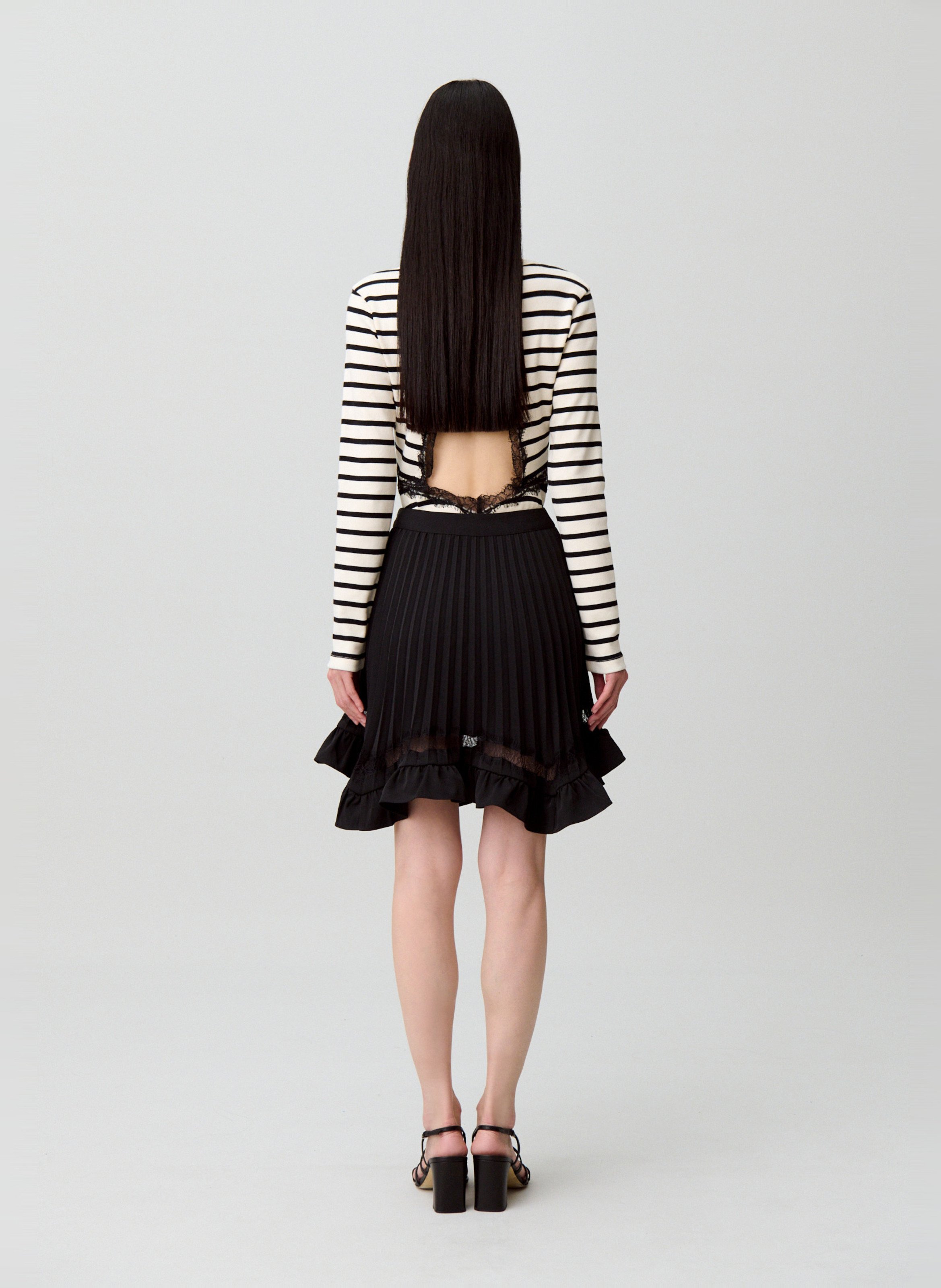 Jupe courte évasée Noir