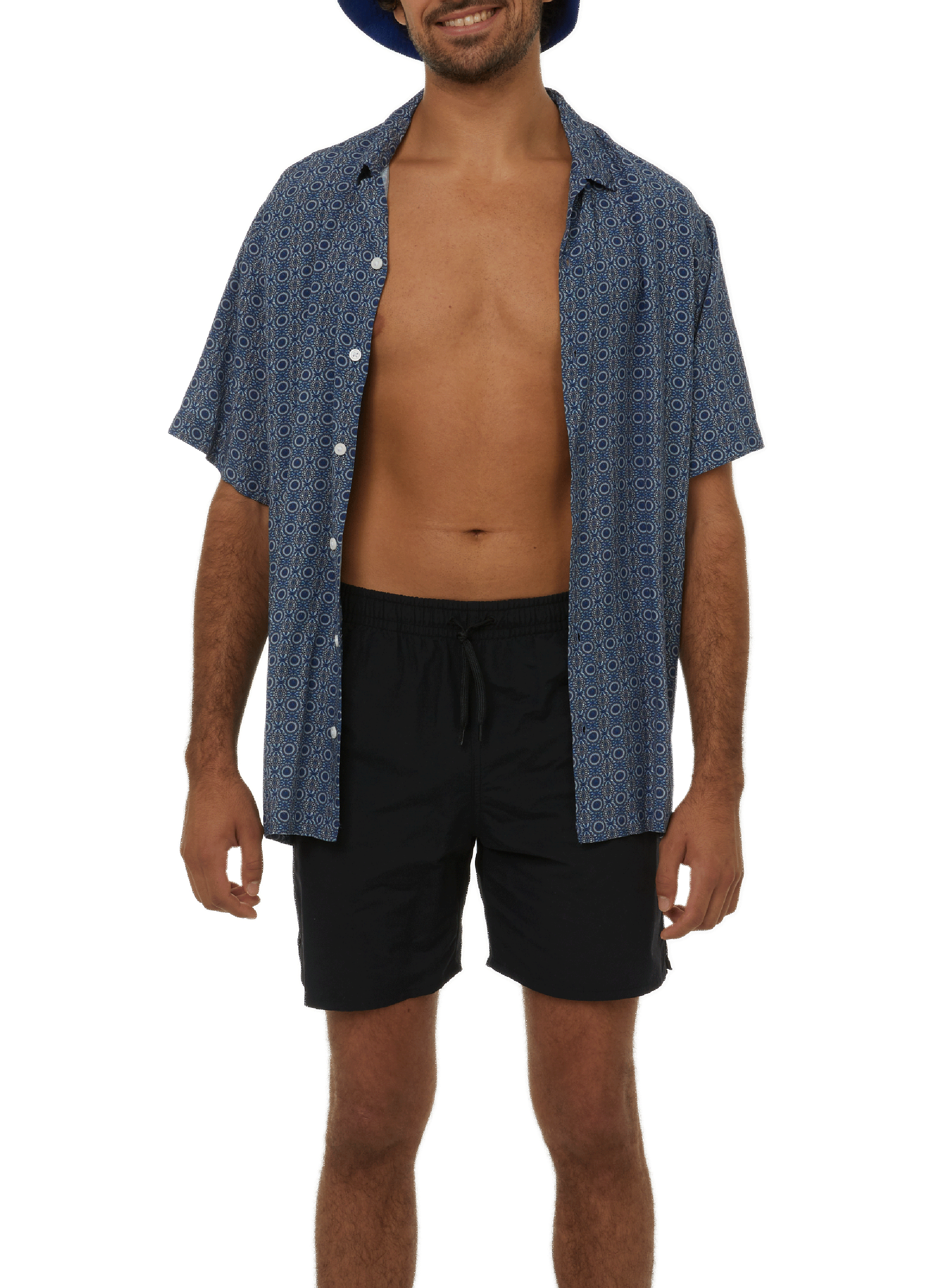 Cotton and nylon bucket hat MAISON KITSUNÉ Blue