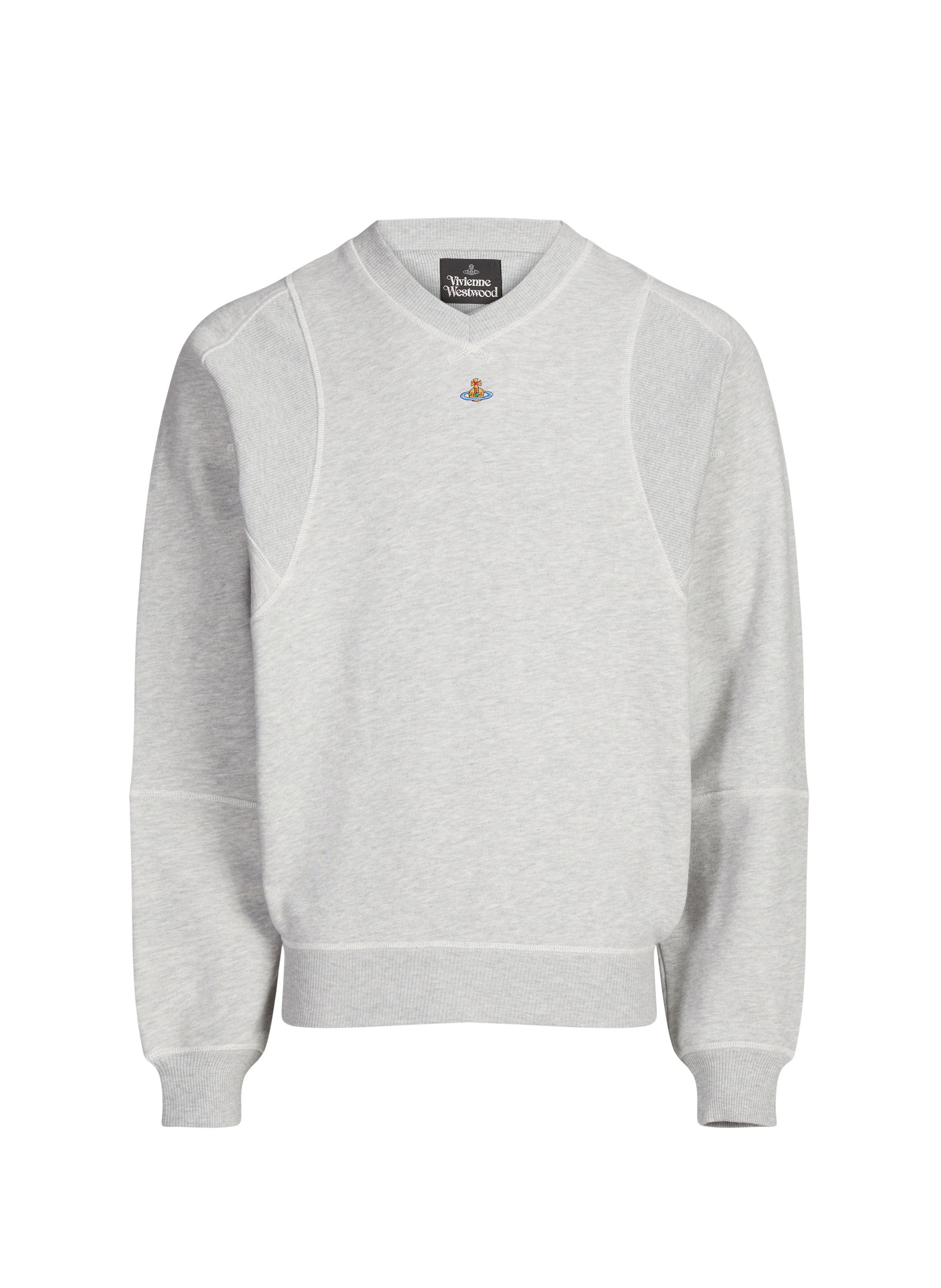 Oversized V-neck cotton sweatshirt VIVIENNE WESTWOOD Grey