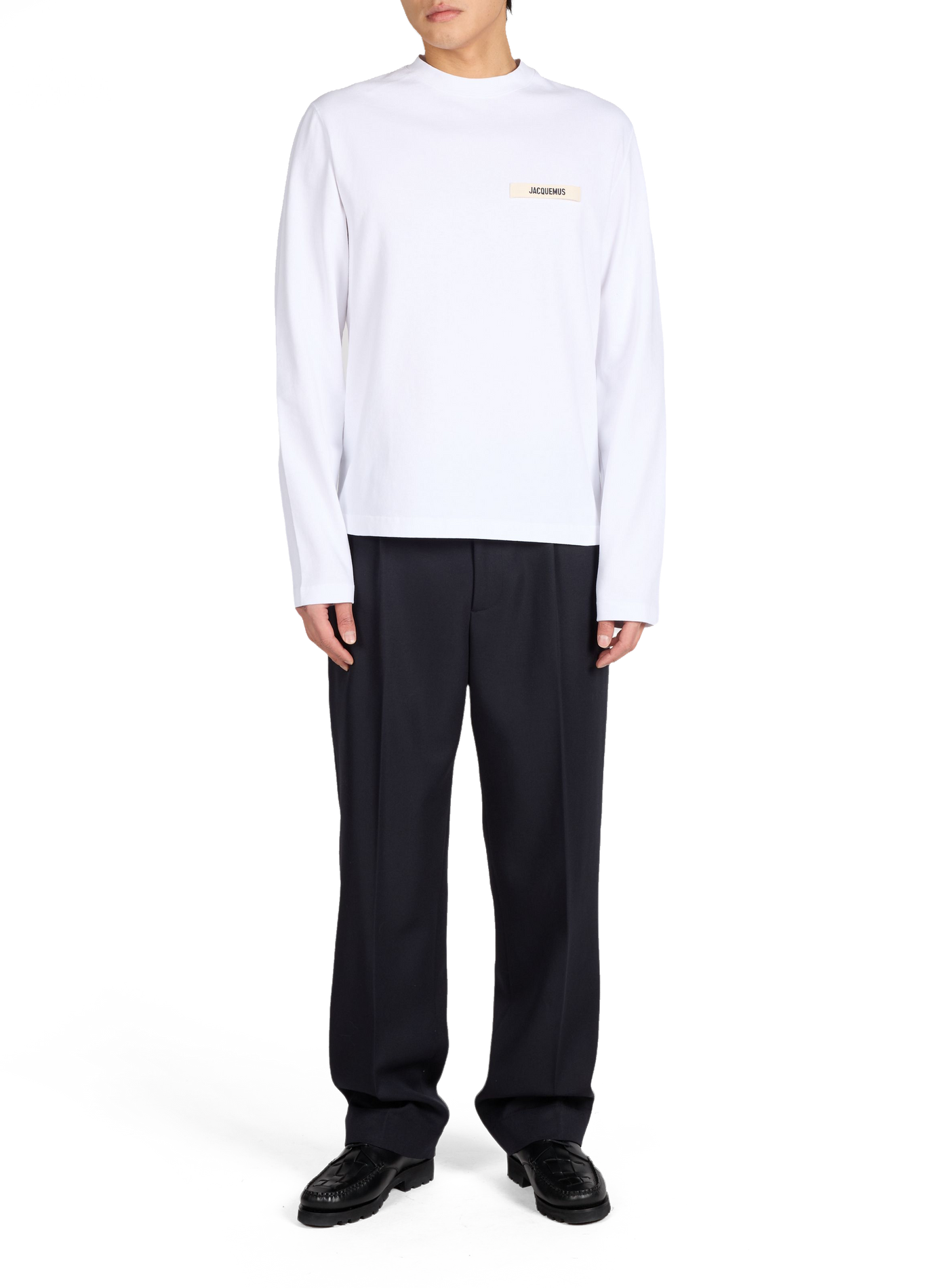 T-shirt manches longues Gros Grain en coton JACQUEMUS Blanc