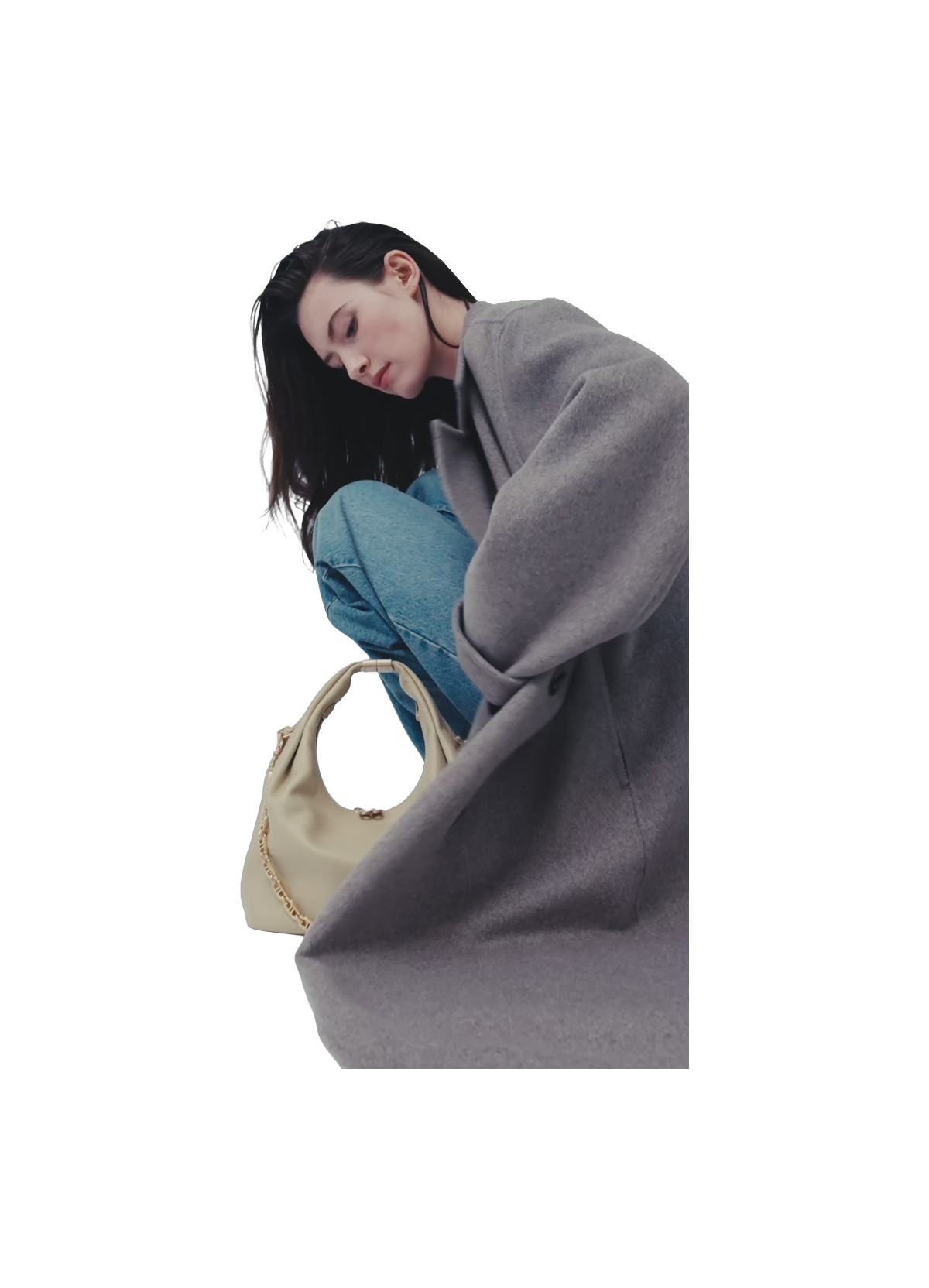 Arche | sac besace hobo en cuir de vachette POURCHET Noir