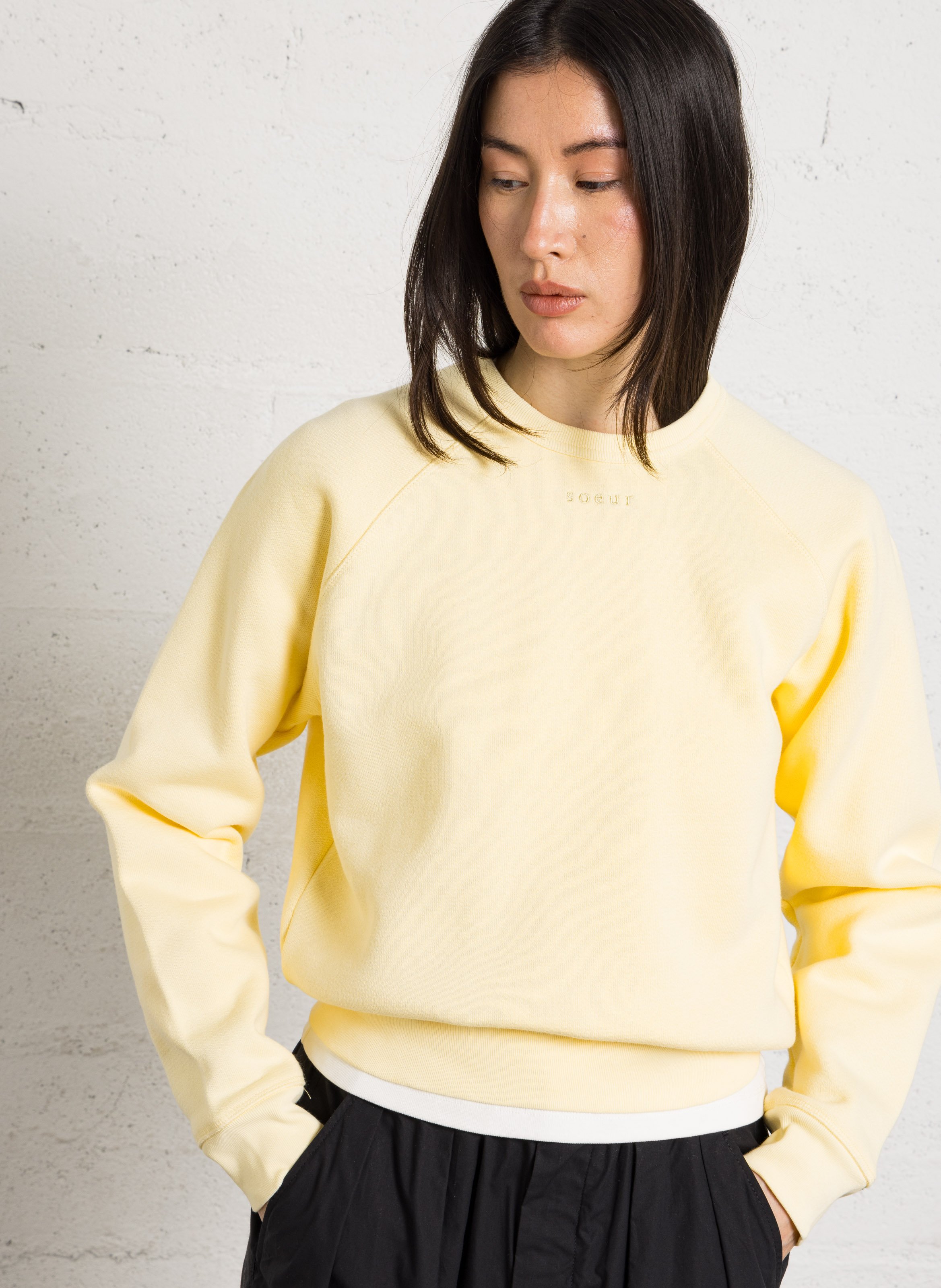 Sweat droit en coton bio artemis SOEUR Jaune