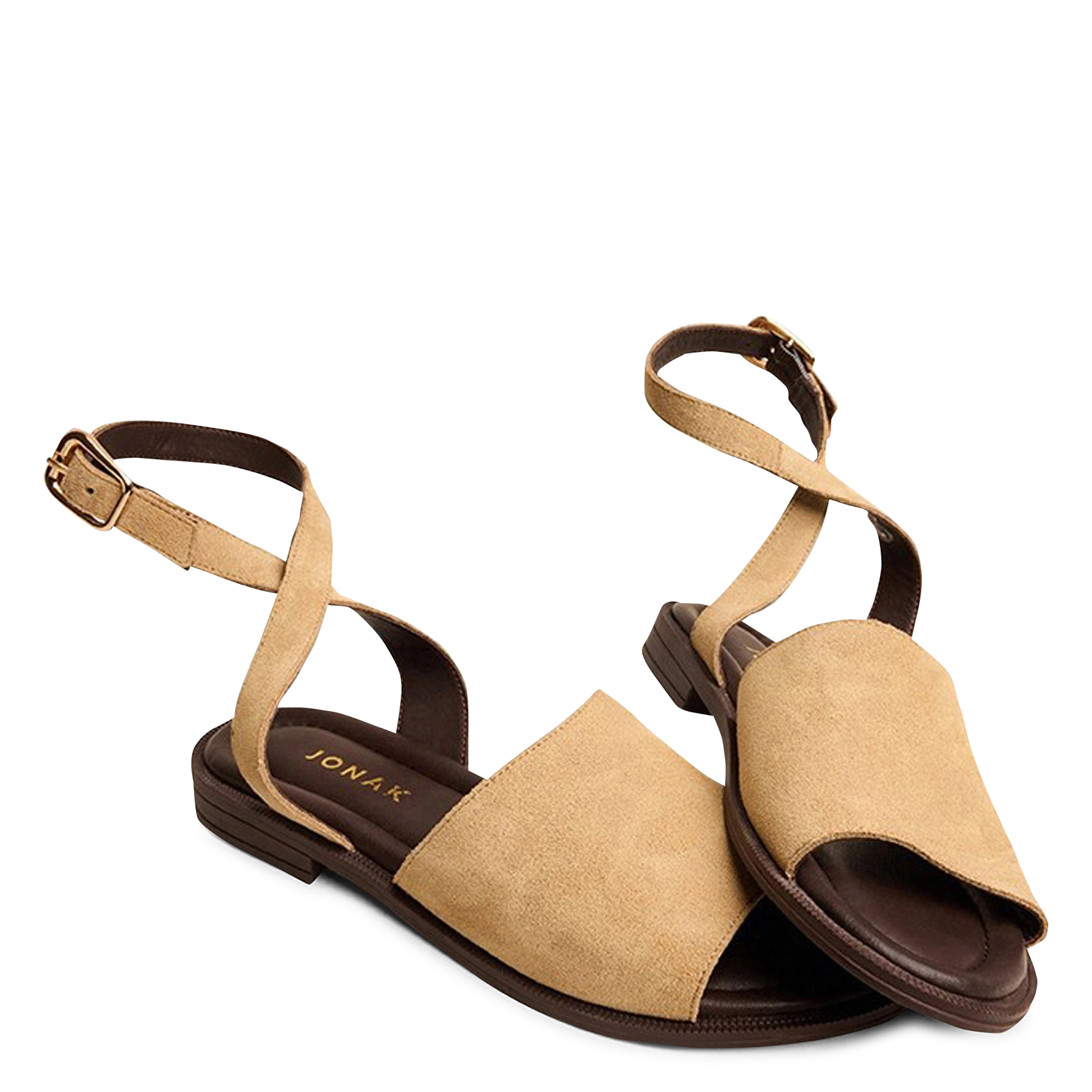 Sandales à boucles ajustables en cuir johana JONAK Beige