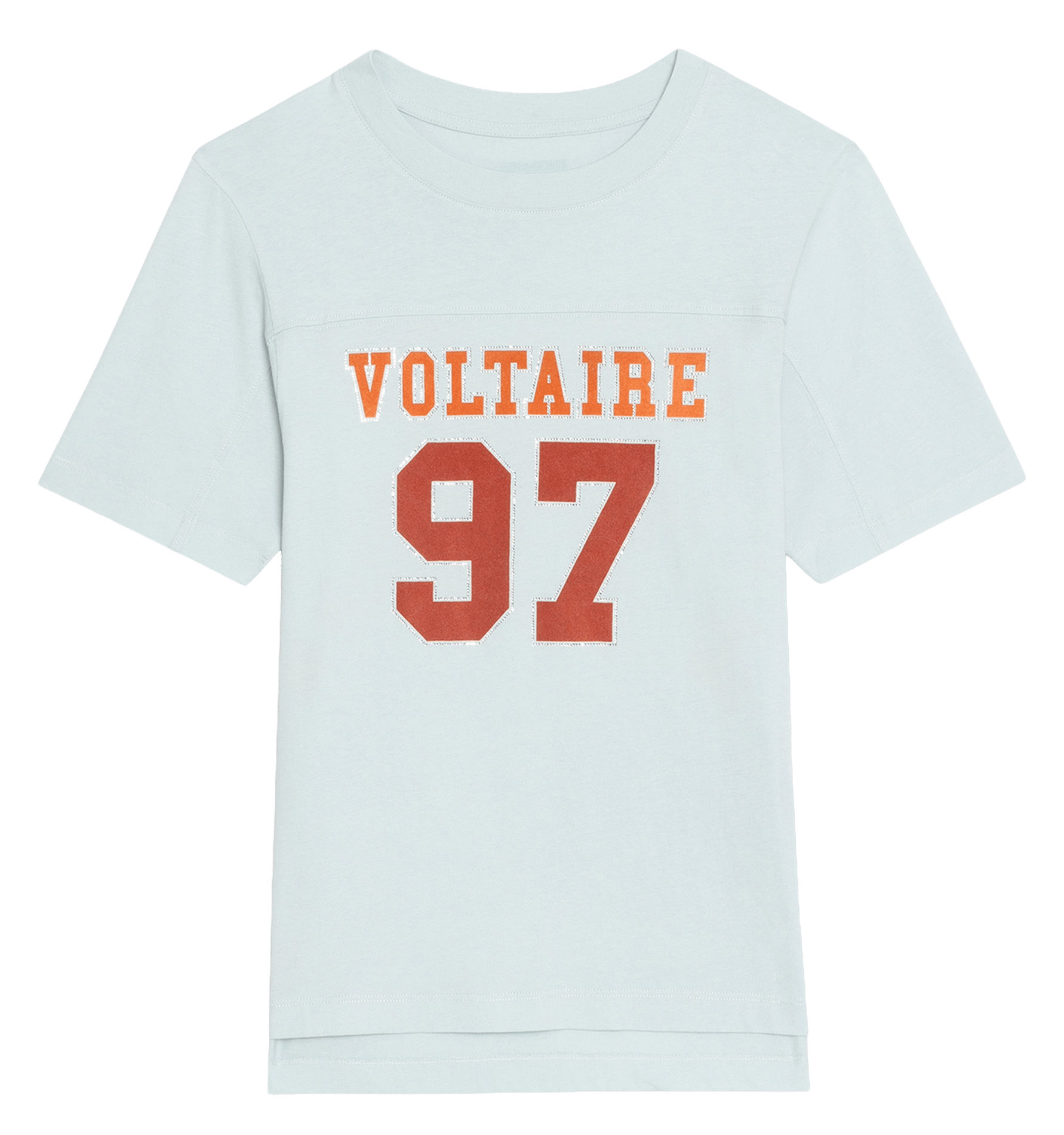 Tee-shirt manches courtes imprimé avec strass boo ZADIG&VOLTAIRE Bleu