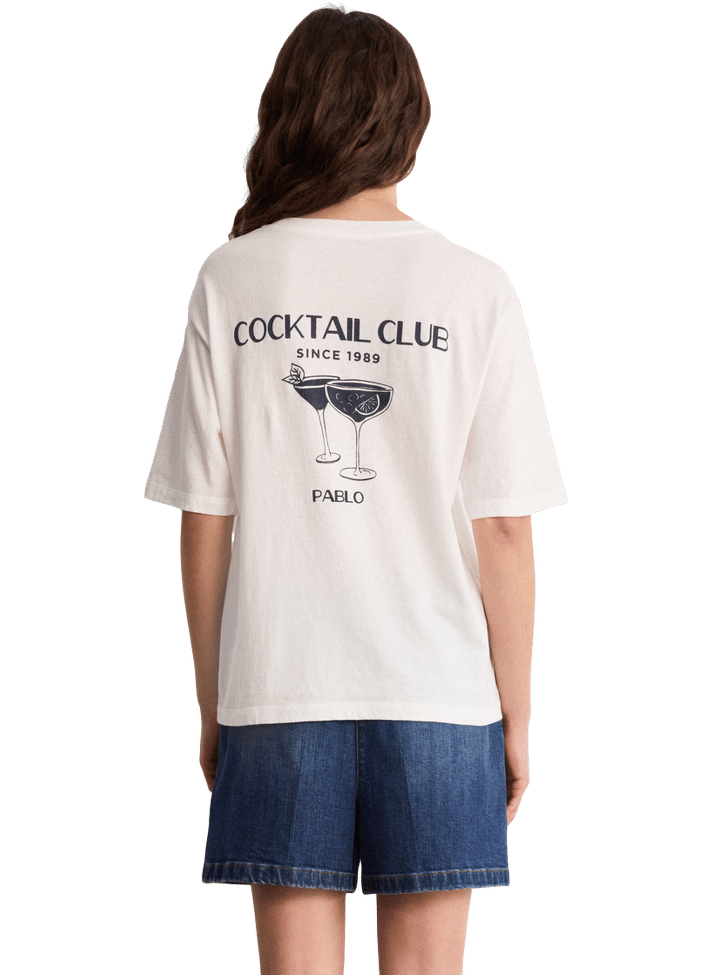 T-shirt en coton sérigraphié PABLO Blanc