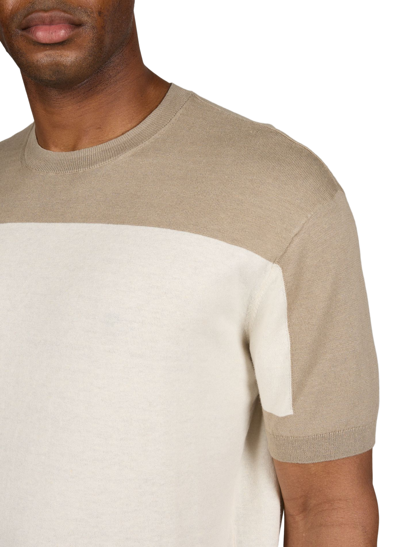 Short-sleeved linen and cotton sweater ARMANI EXCHANGE Multicolour