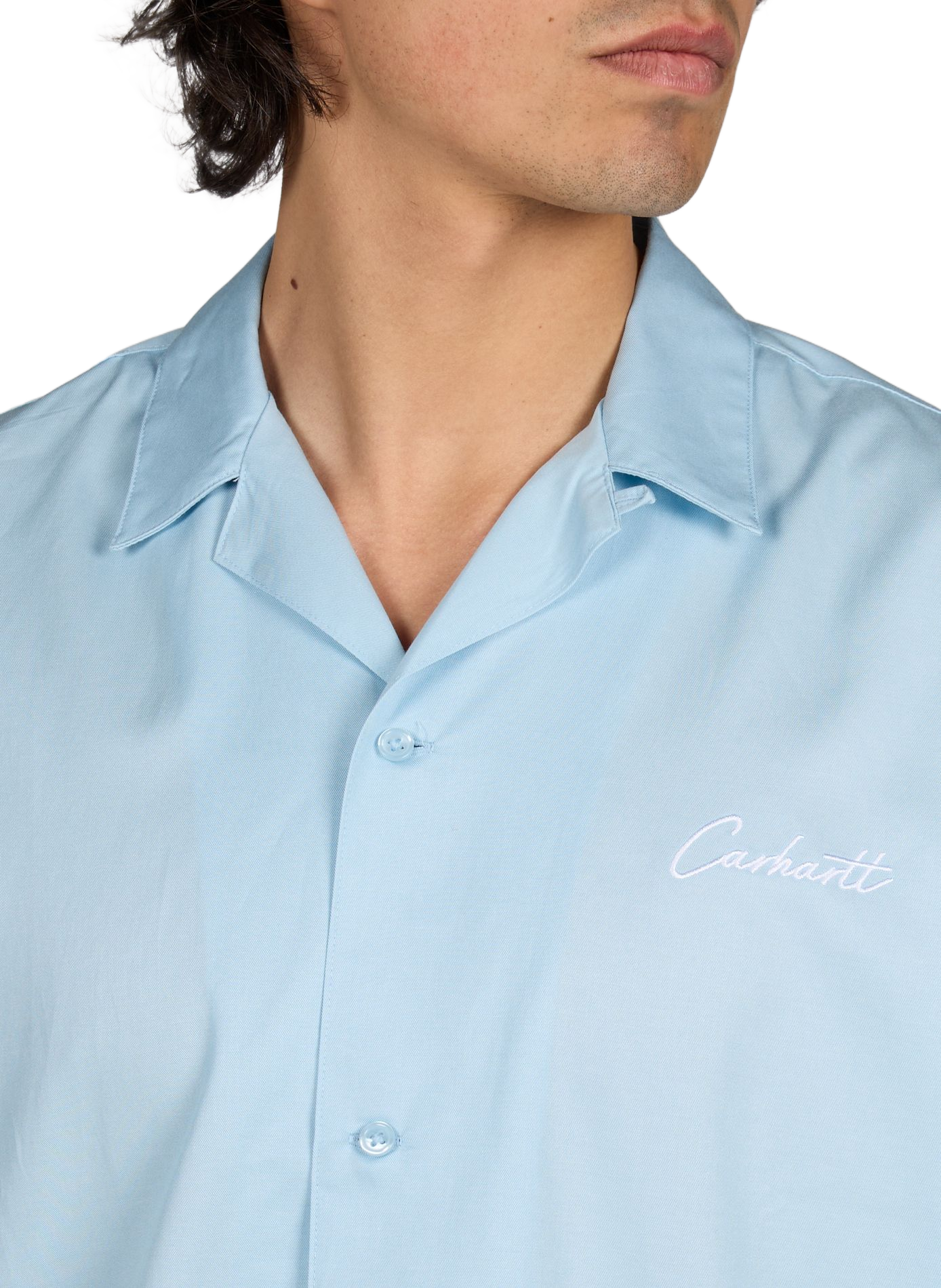 Short-sleeved shirt with logo embroidery CARHARTT WIP Blue