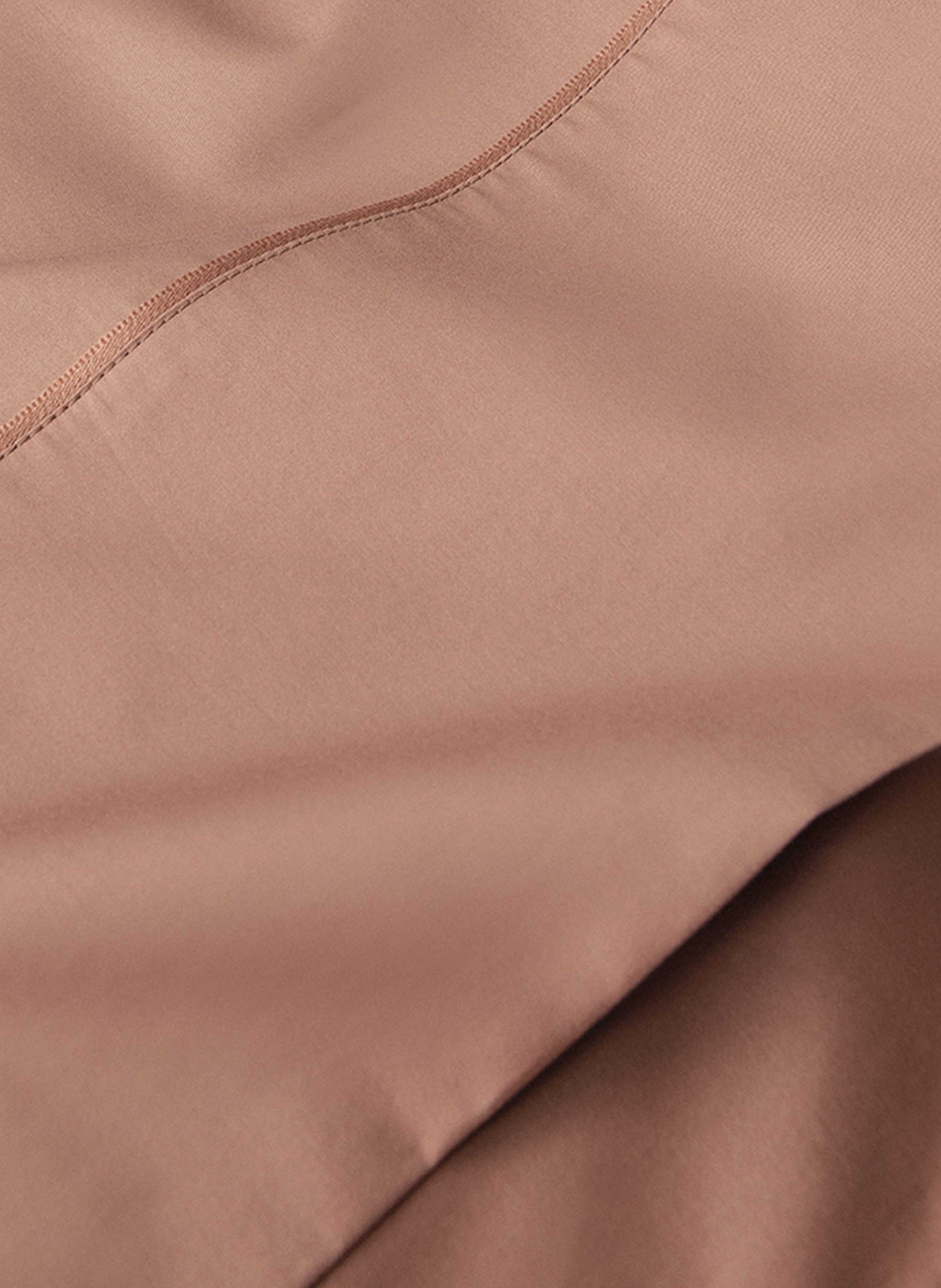Drap plat uni en satin de coton bio, teophile ALEXANDRE TURPAULT Marron