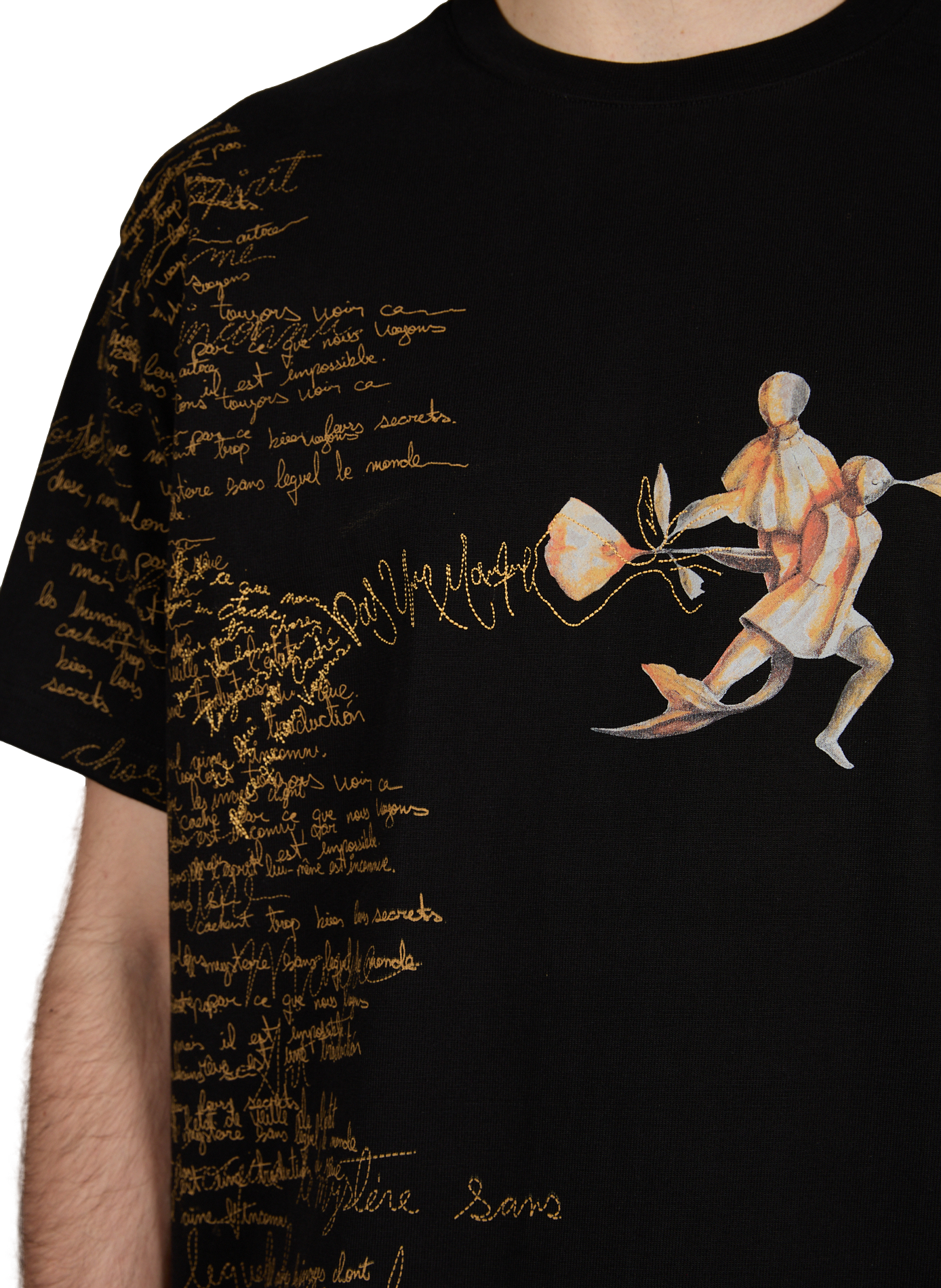 T-shirt imprimé en coton PAS UNE MARQUE Noir