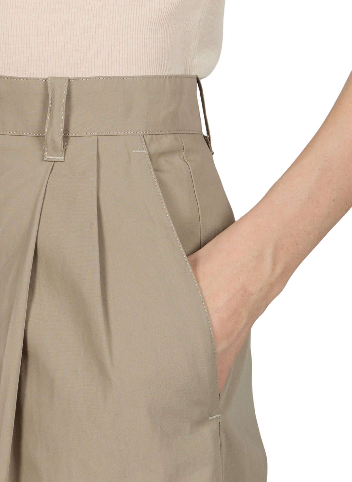 Straight and wide pleated cotton trousers A.P.C. Green