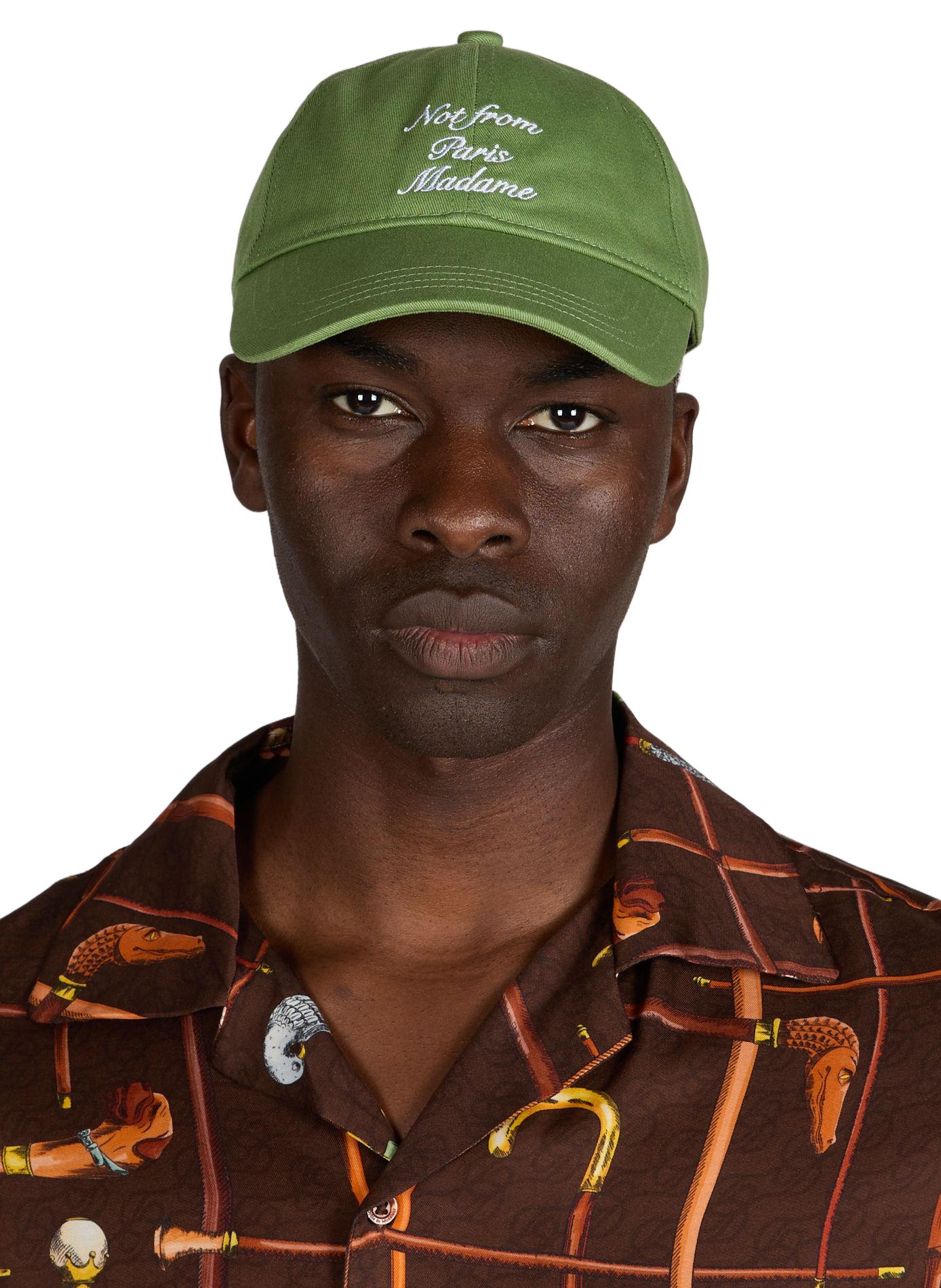 Casquette Slogan Calligraphy en coton DROLE DE MONSIEUR Vert