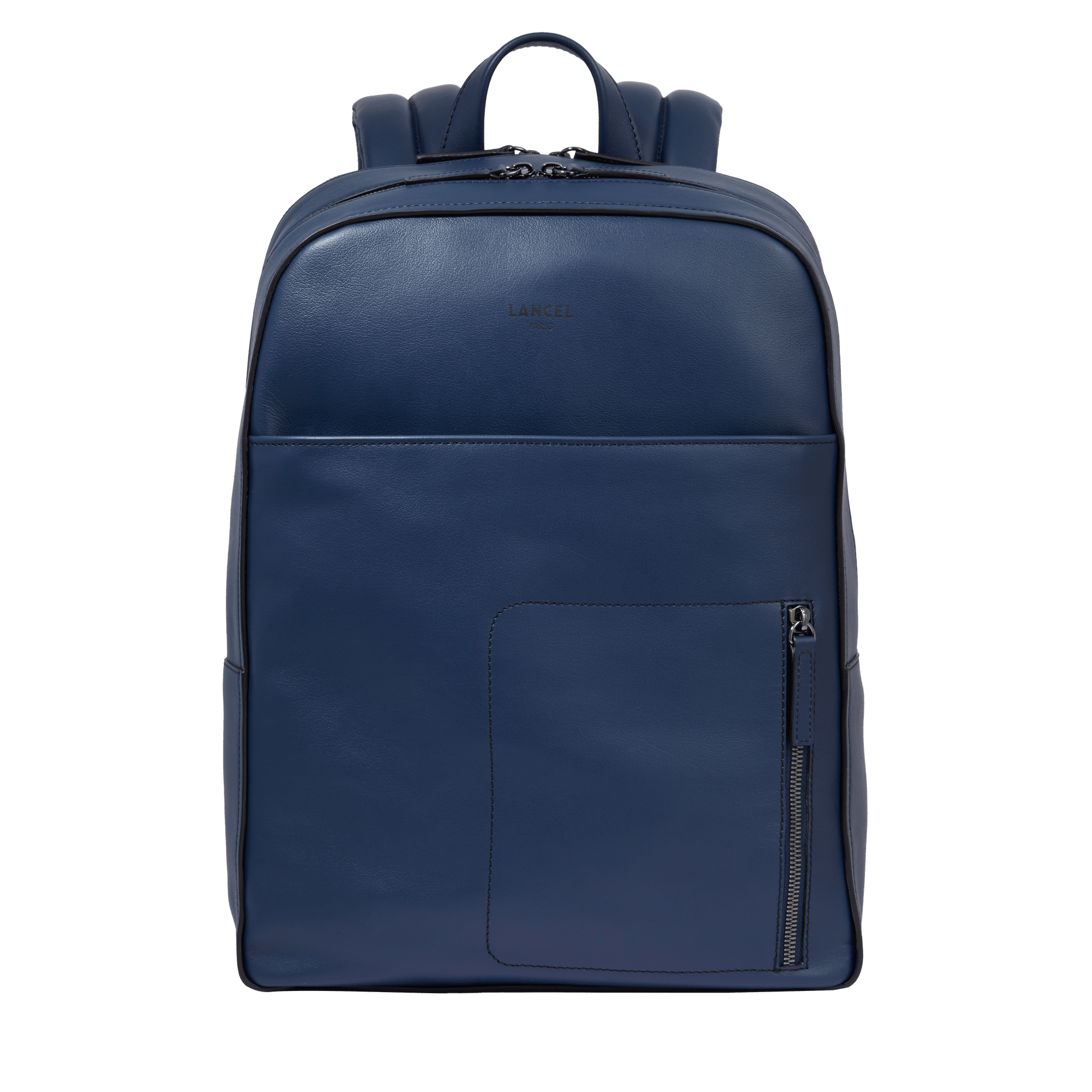 Sac a dos max de lancel en cuir de vachette lisse LANCEL Bleu
