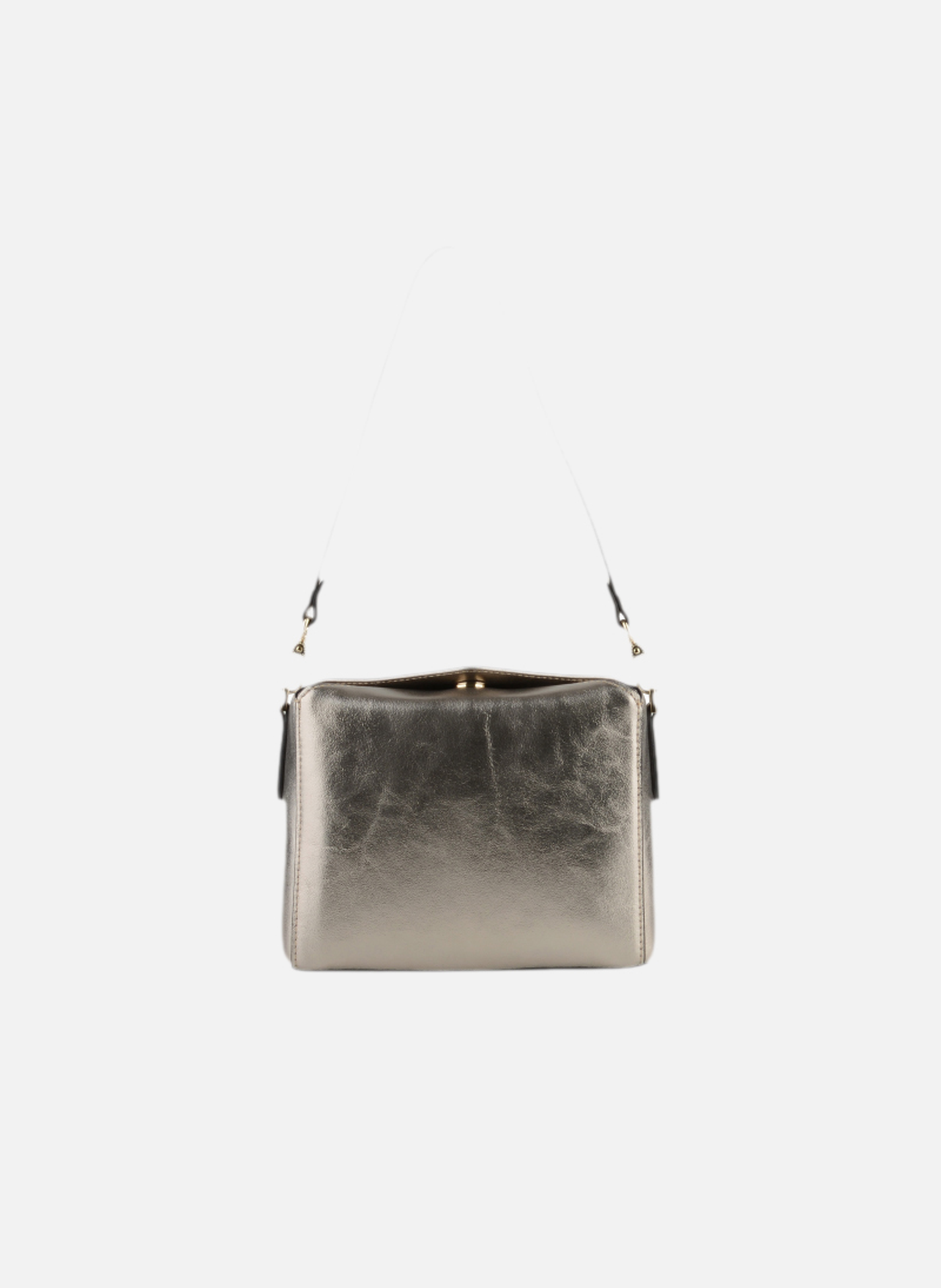 Cassetta metallic | sac porté crossbody en cuir de vachette POURCHET Doré