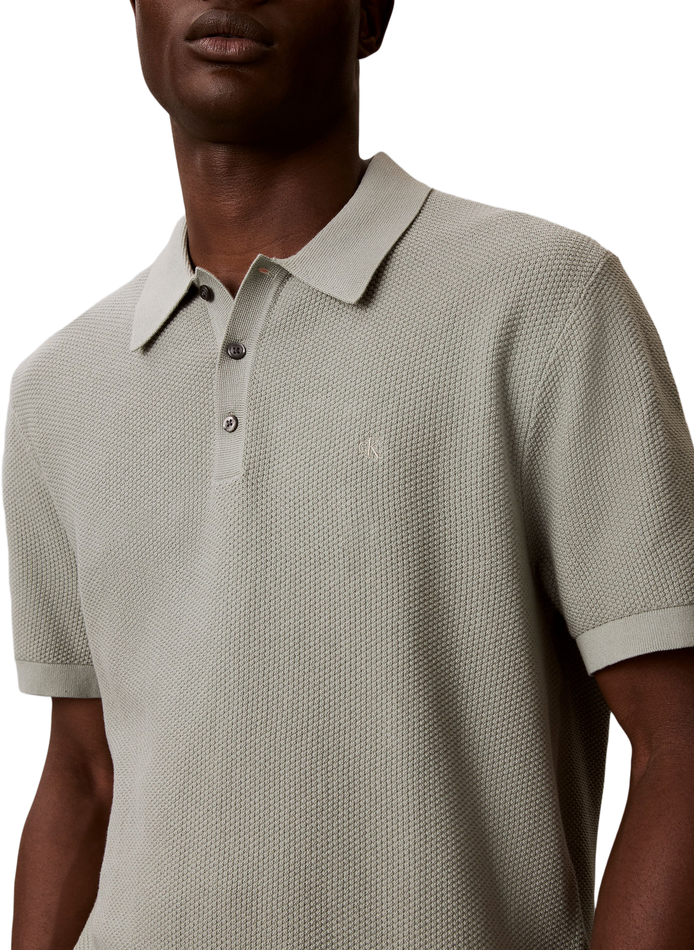 Kurzarm-Poloshirt aus Baumwolle CALVIN KLEIN Khaki