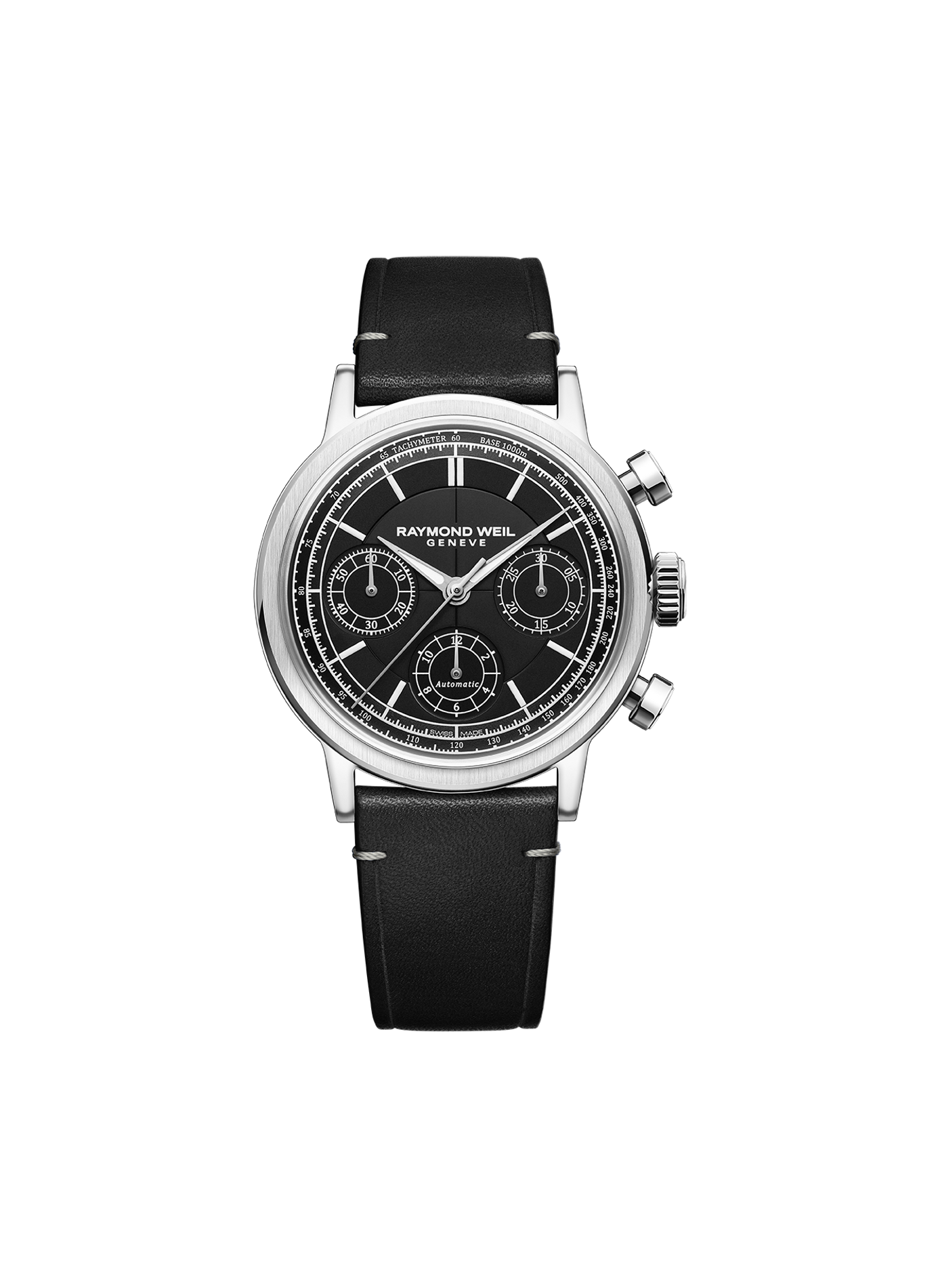 Montre automatique Millesime Chronographe Tri-Compax en cuir