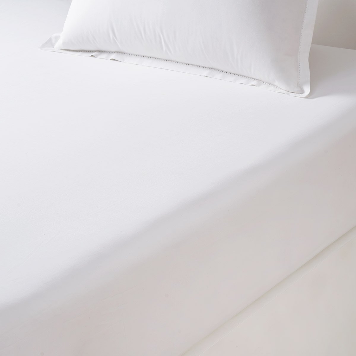 Drap housse en percale de coton, alcove BlancDESFORGES