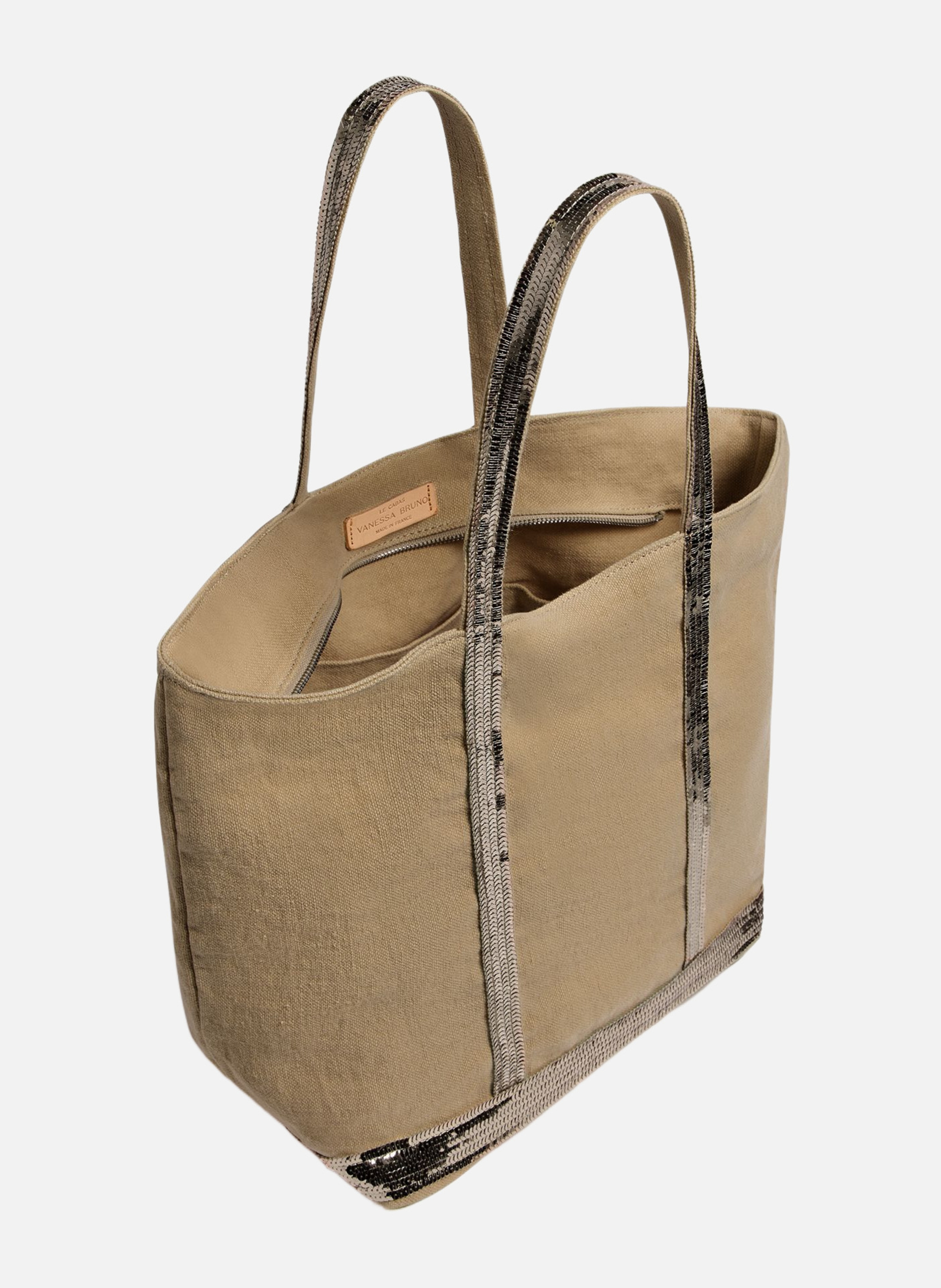 Cabas m zippé en lin VANESSA BRUNO Beige