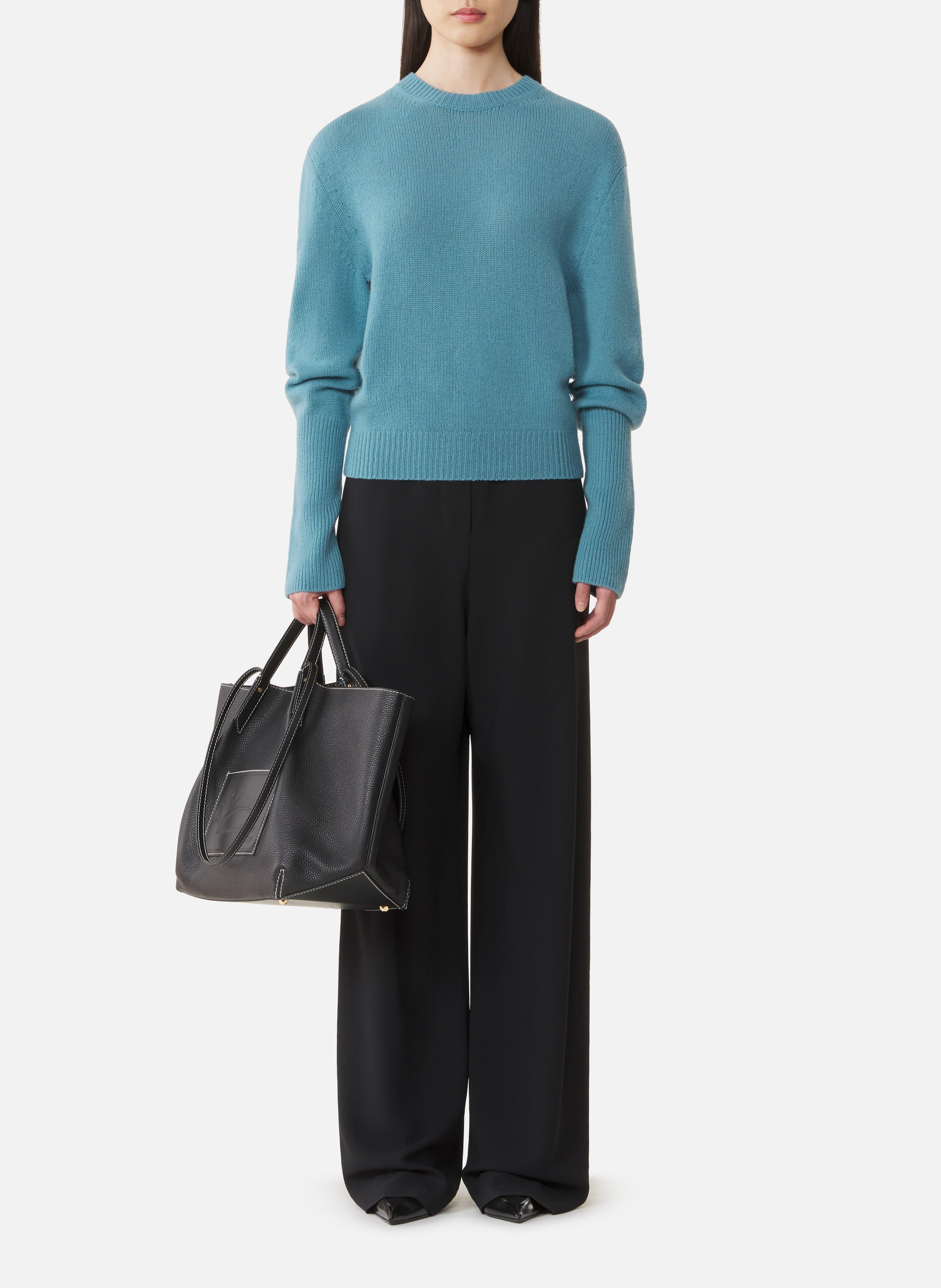 Pull détail gros grain en cachemire LANVIN Bleu