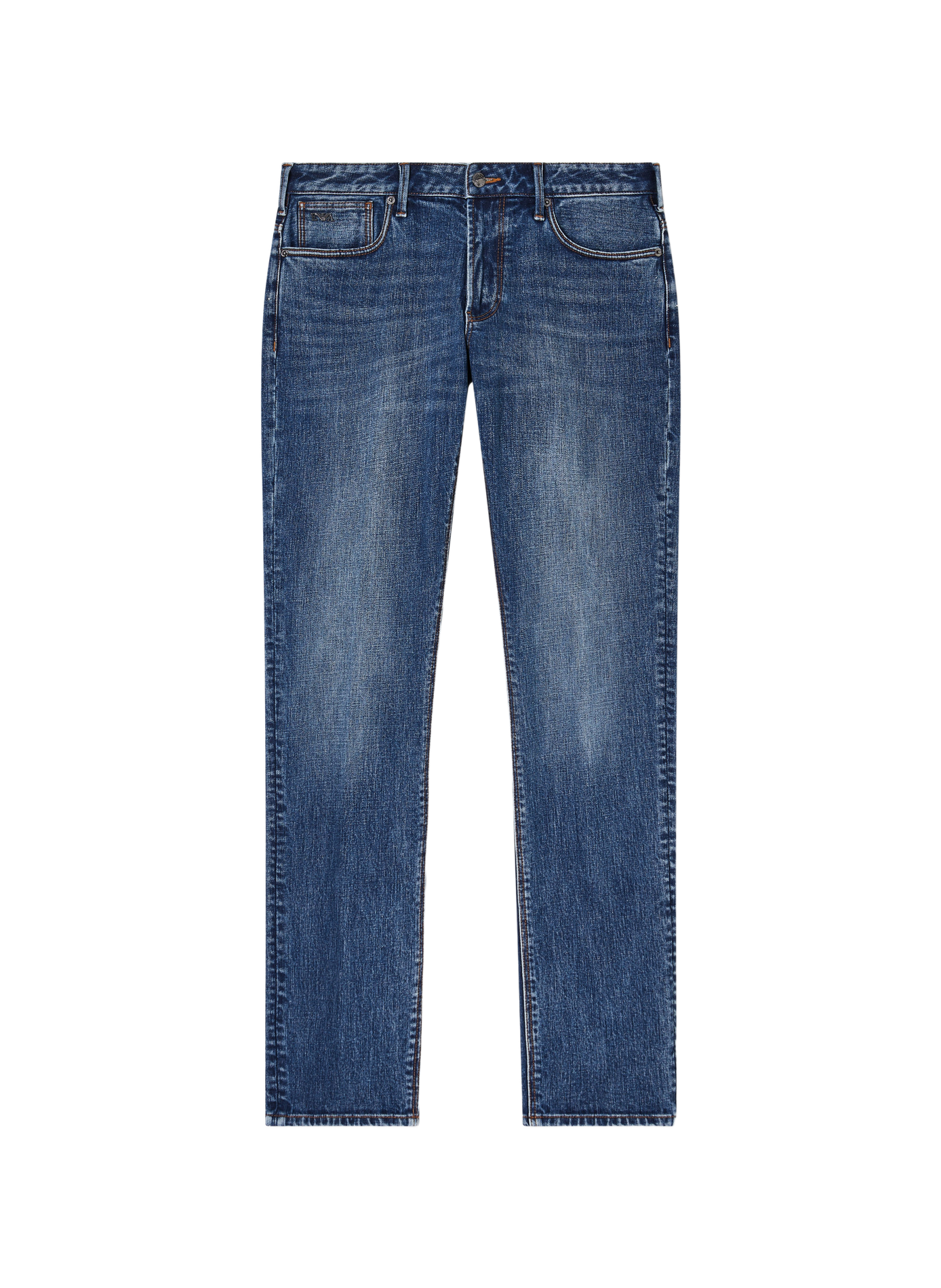 Jean droit en coton mélangé EMPORIO ARMANI Bleu
