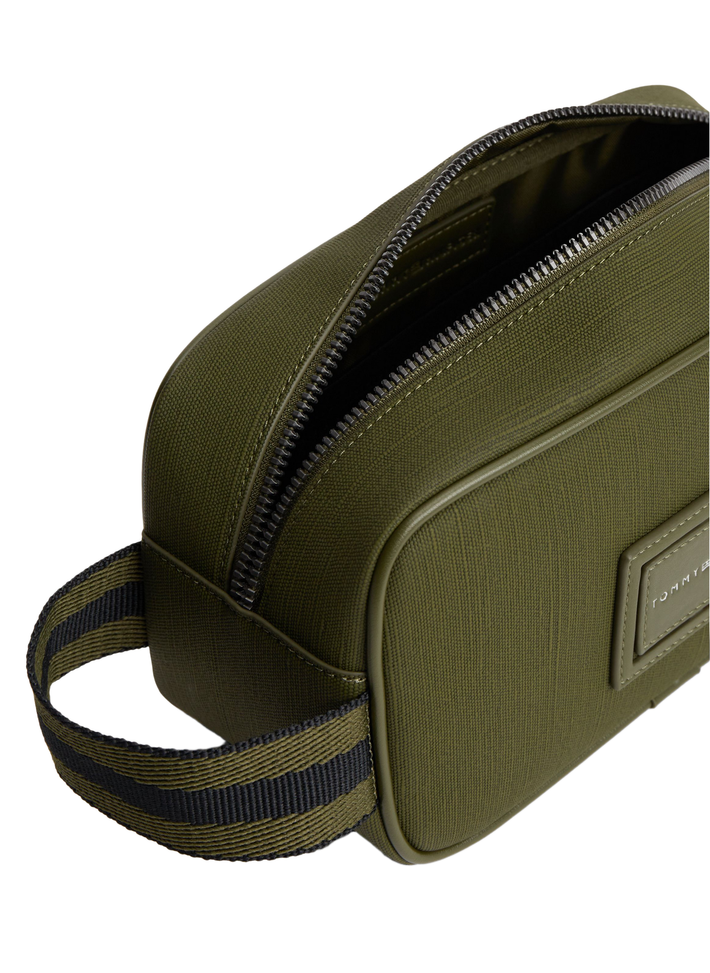 Trousse de toilette texturée à patch logo TOMMY HILFIGER Kaki