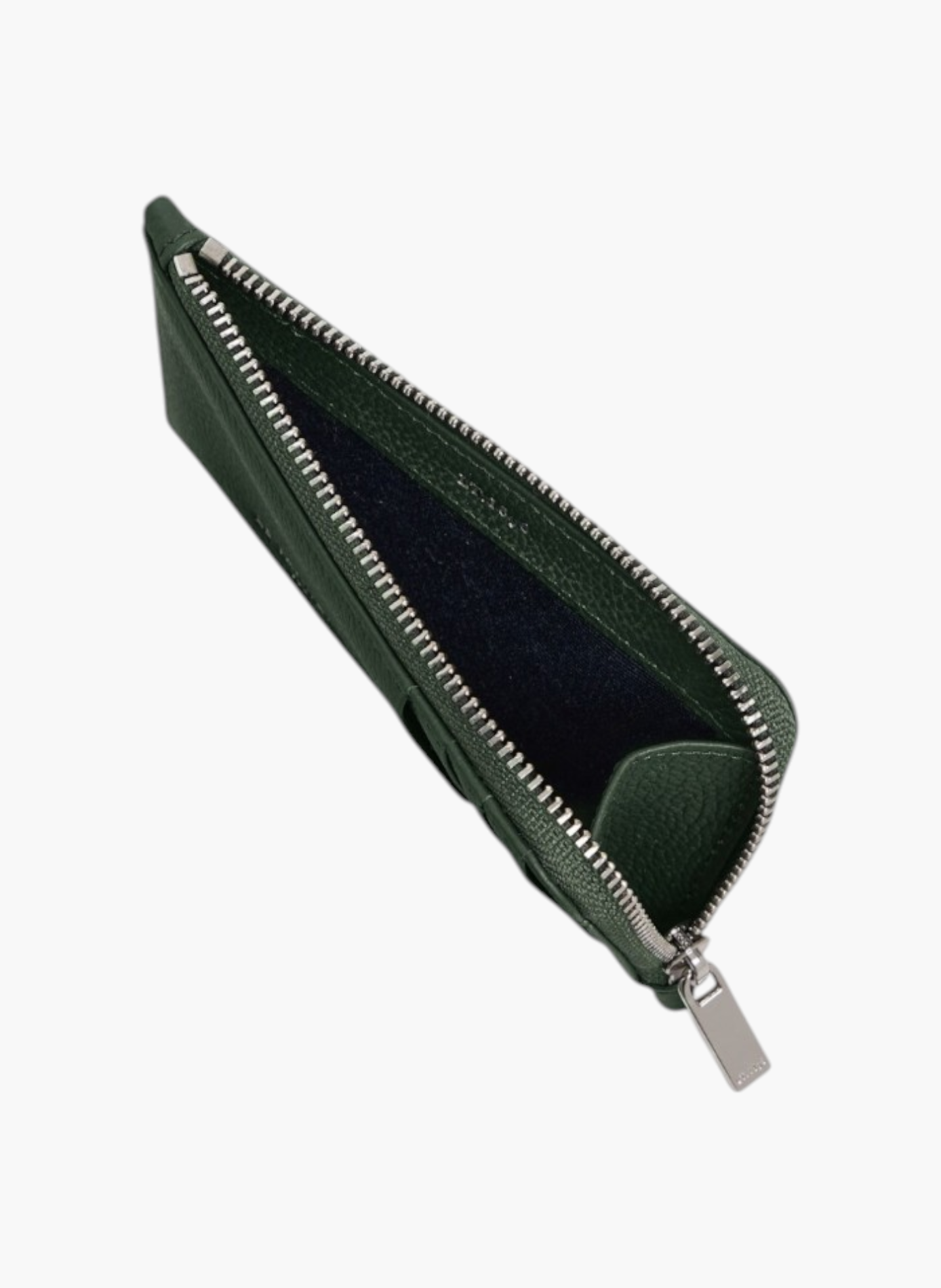 Porte cartes large zippé lucien en cuir grainé LE TANNEUR Vert