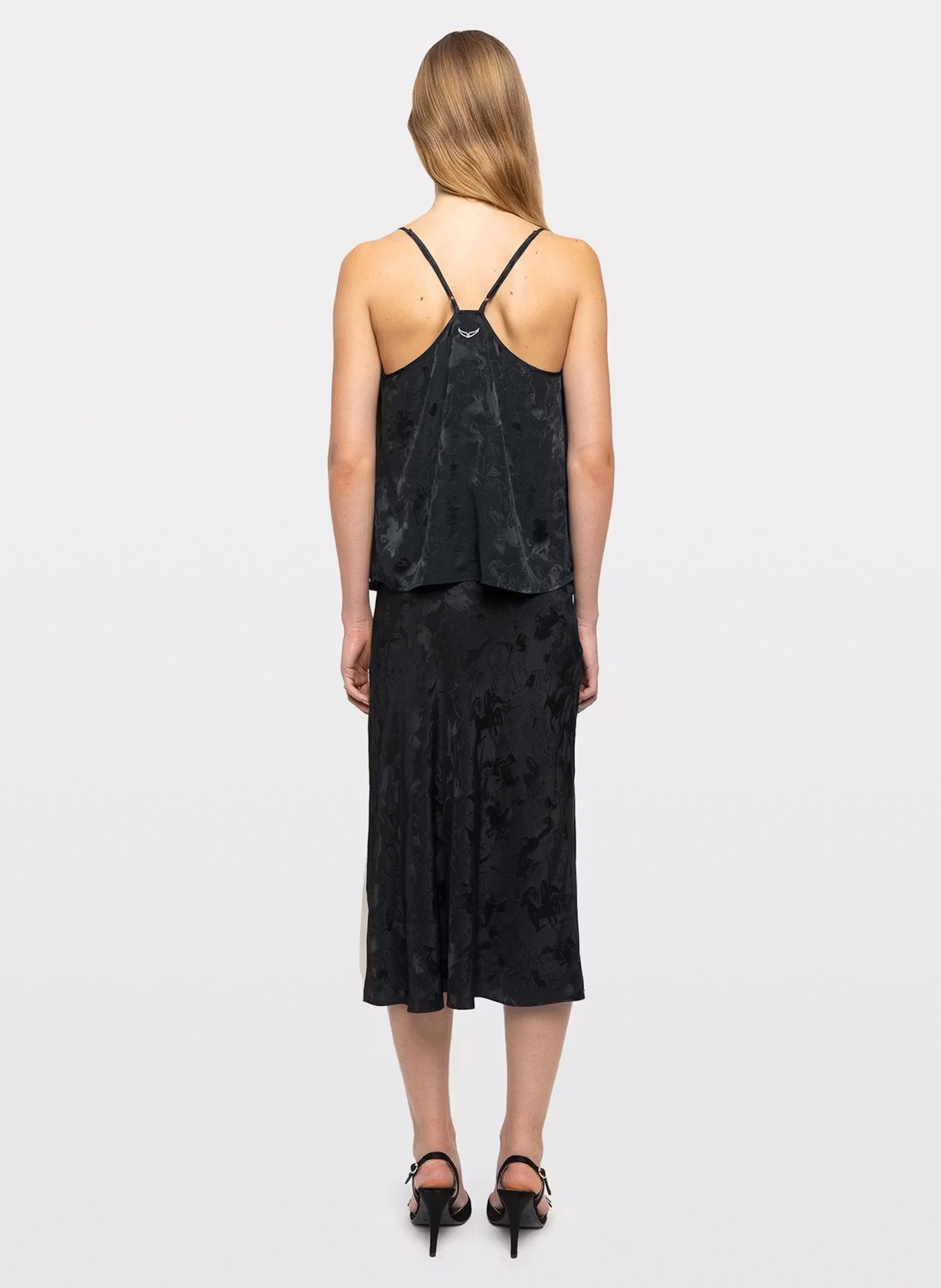 Lange zijden rok met jayla-print ZADIG&VOLTAIRE Groen