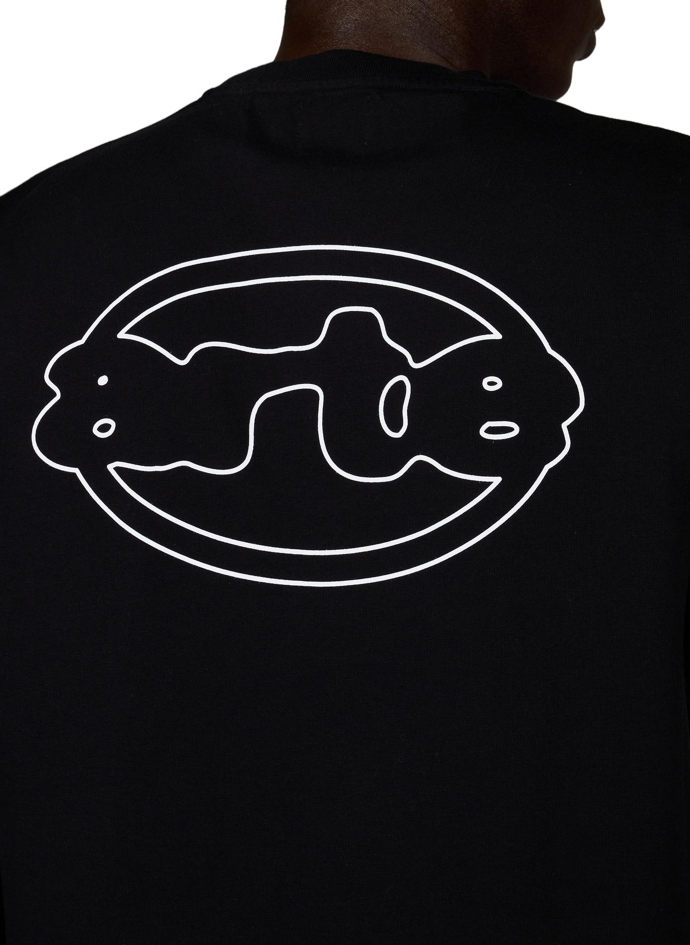 Bedrucktes T-Shirt mit Rundhalsausschnitt aus Baumwolle ARTE ANTWERP Schwarz
