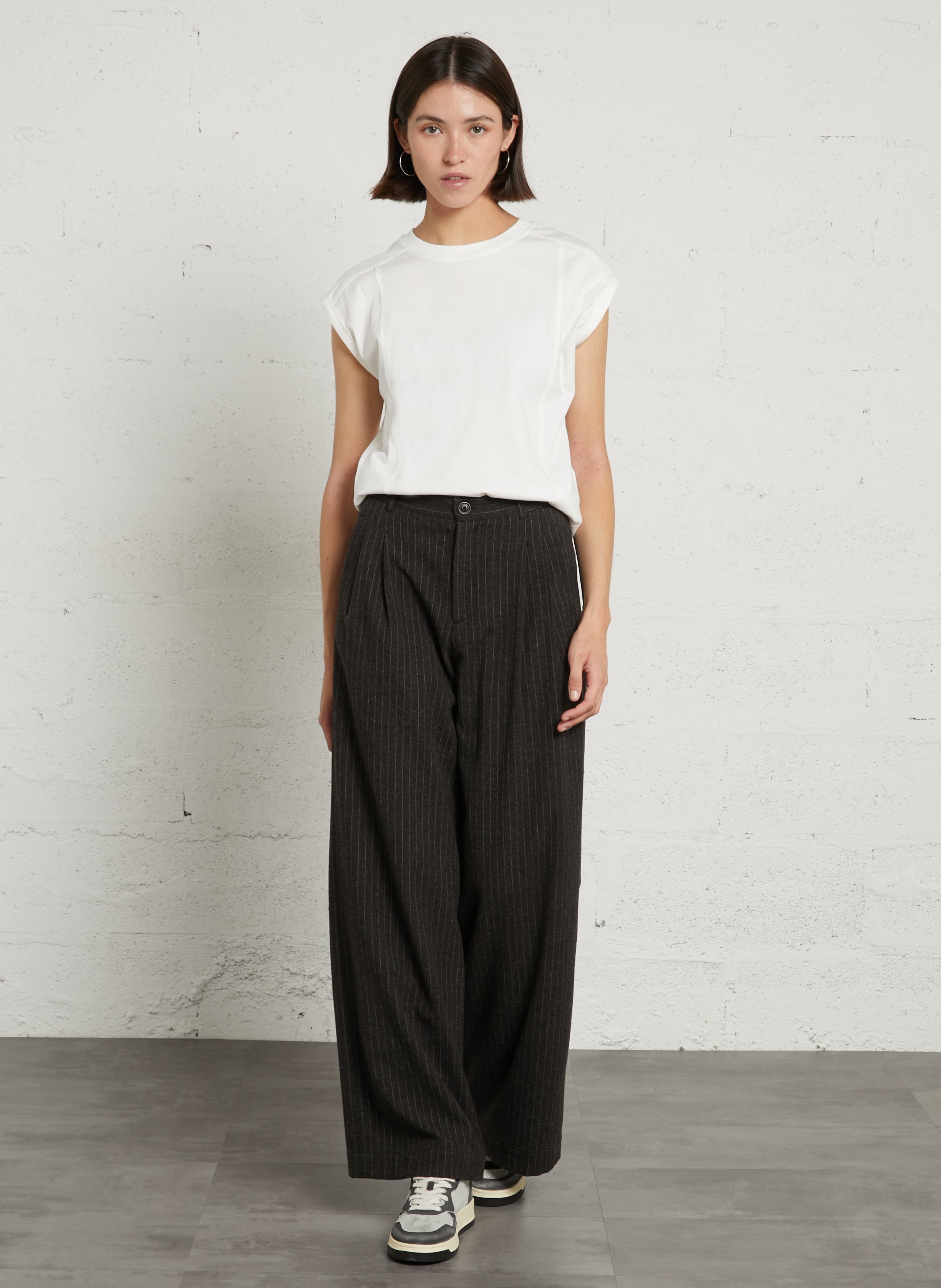 Tee-shirt ample col rond en coton timeo MAISON 123 Blanc