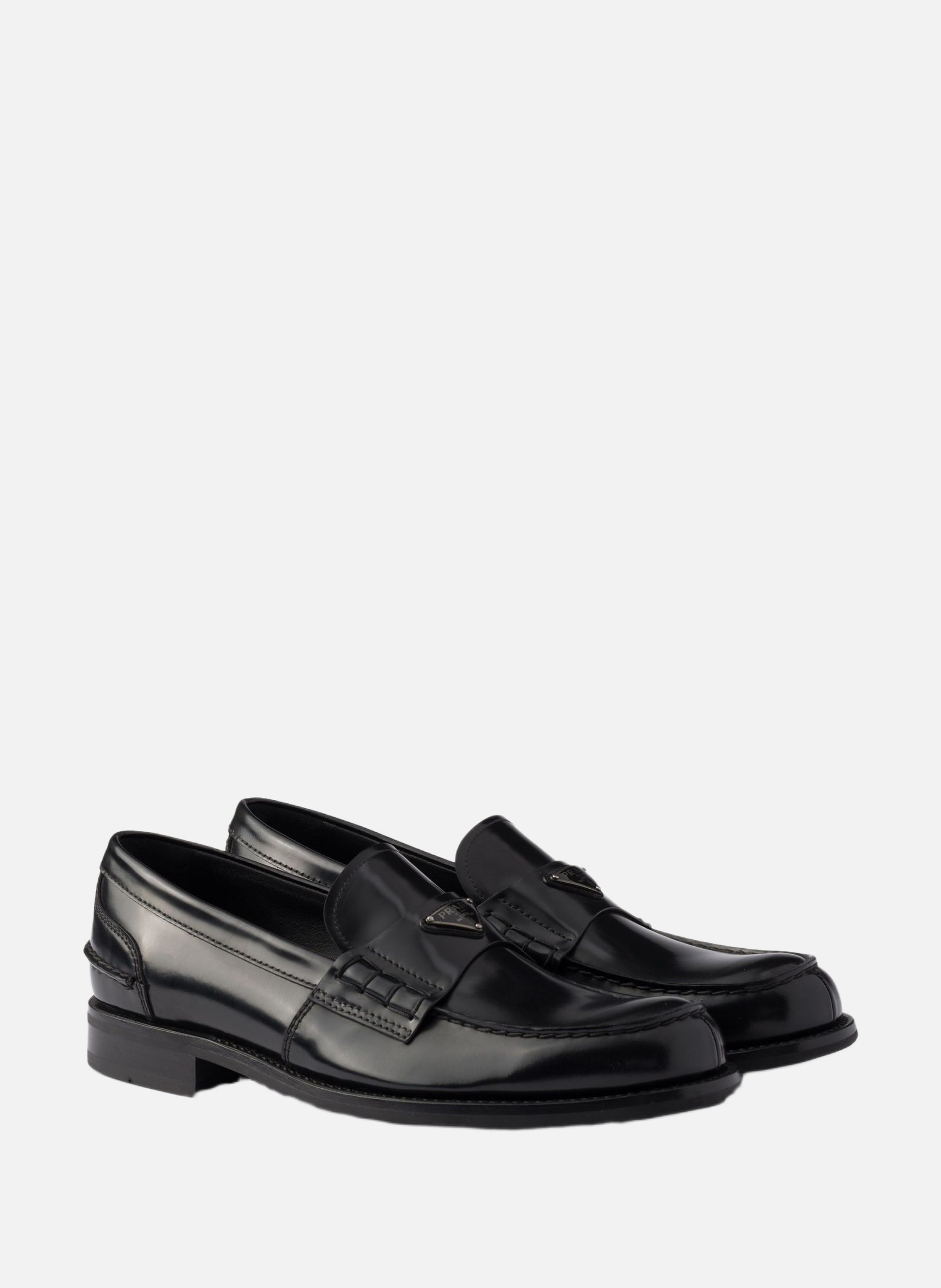 Mocassins en cuir brossé PRADA Noir