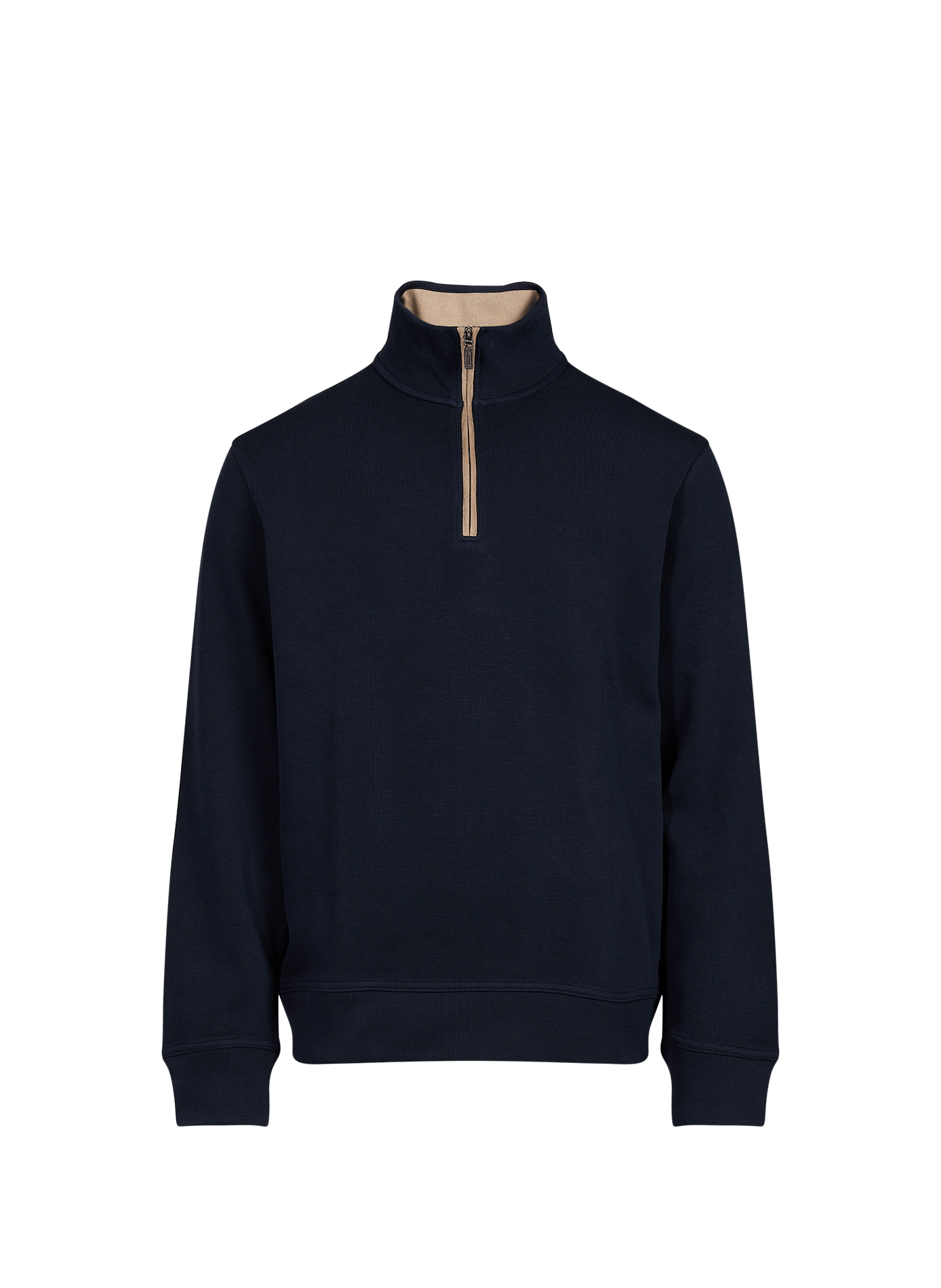 Straight sweatshirt with zip-up high collar in cotton GANT Blue