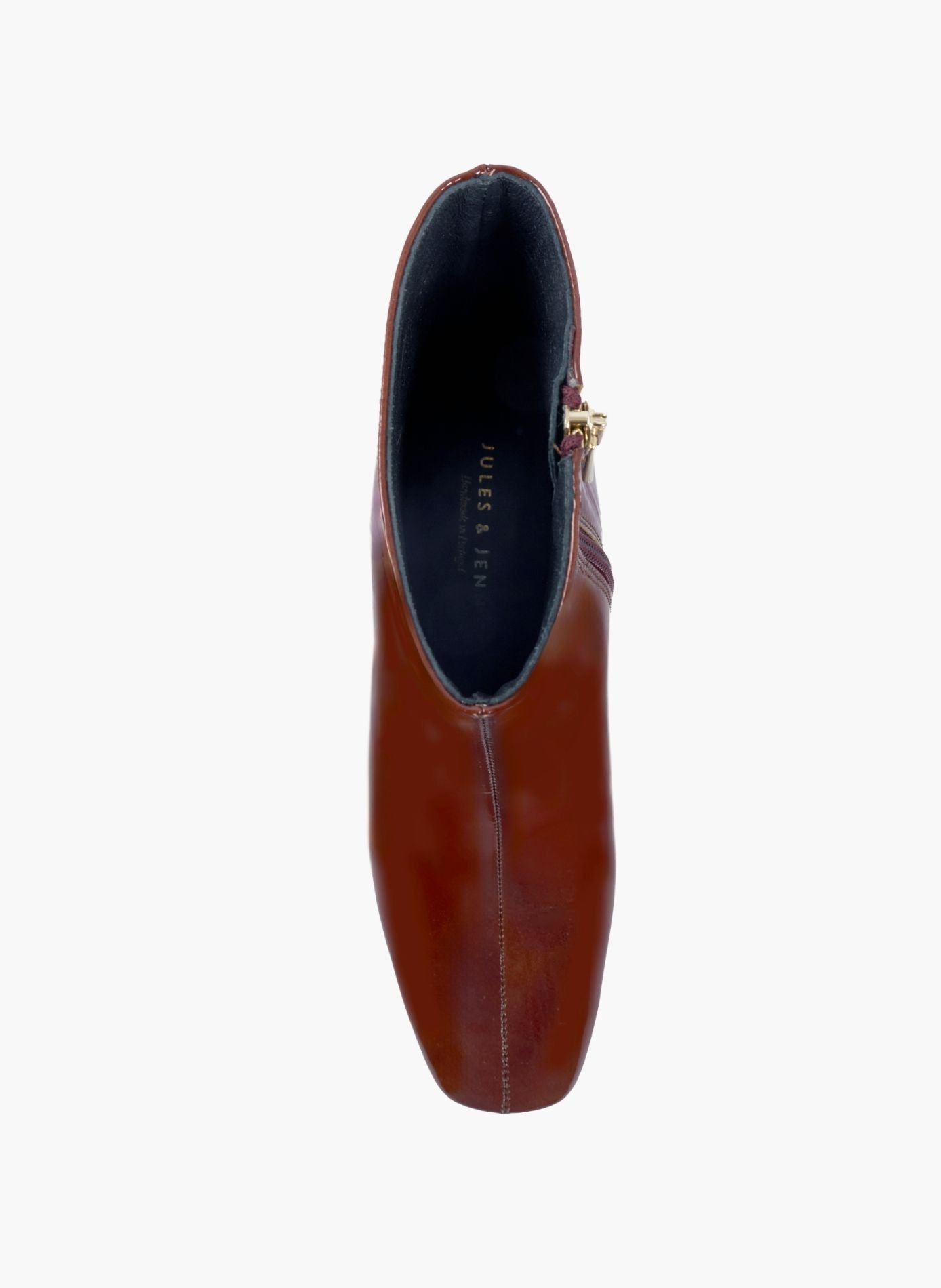 Bottines moyen talon carré diane cuir vernis JULES & JENN Rouge
