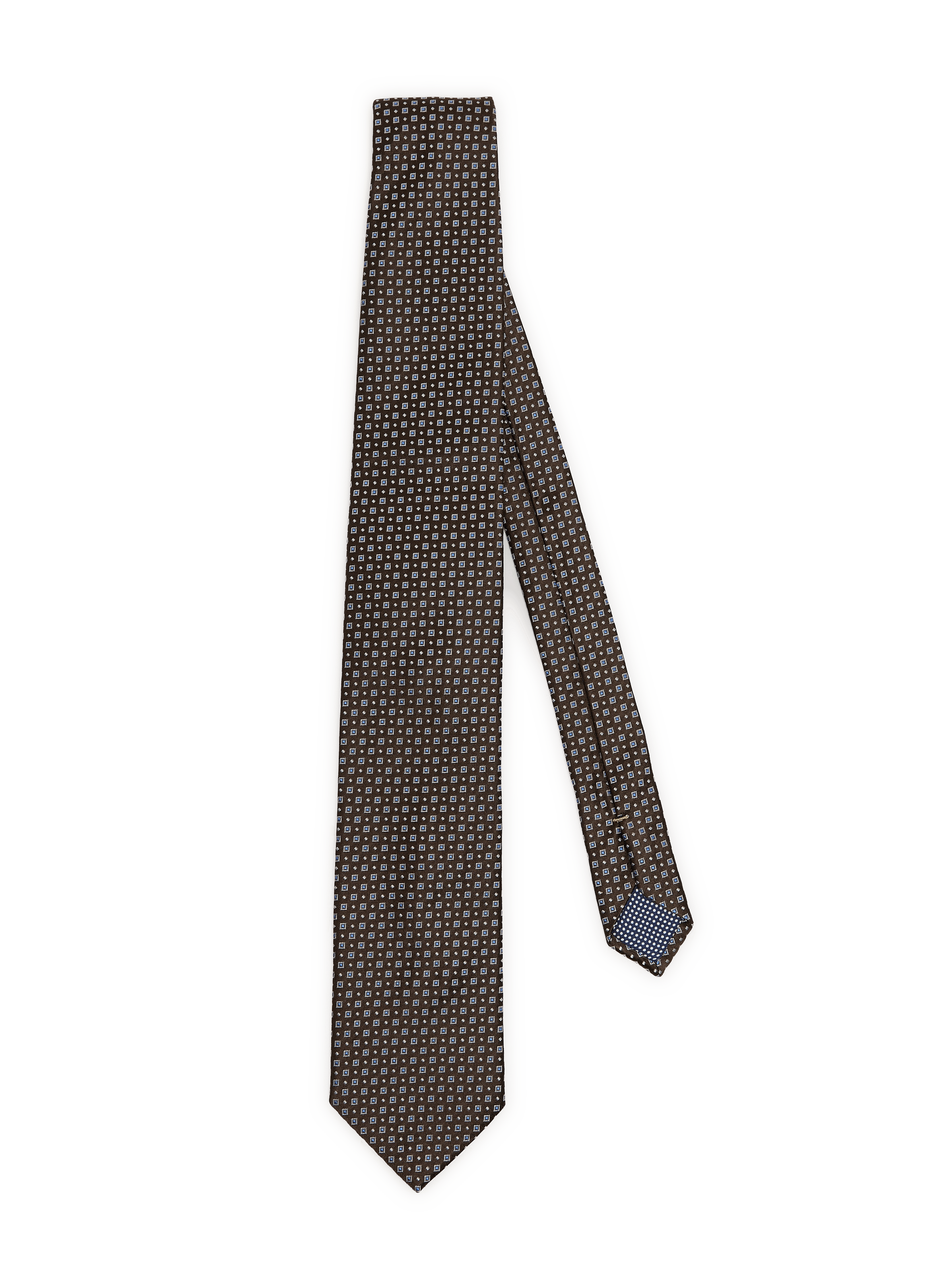 Seidenschlips mit Druck ETON Braun