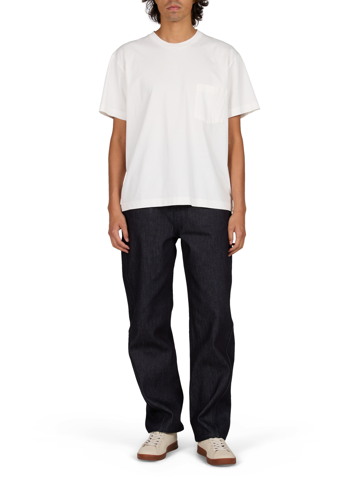 Jean droit uni taille mi-haute LACOSTE Bleu