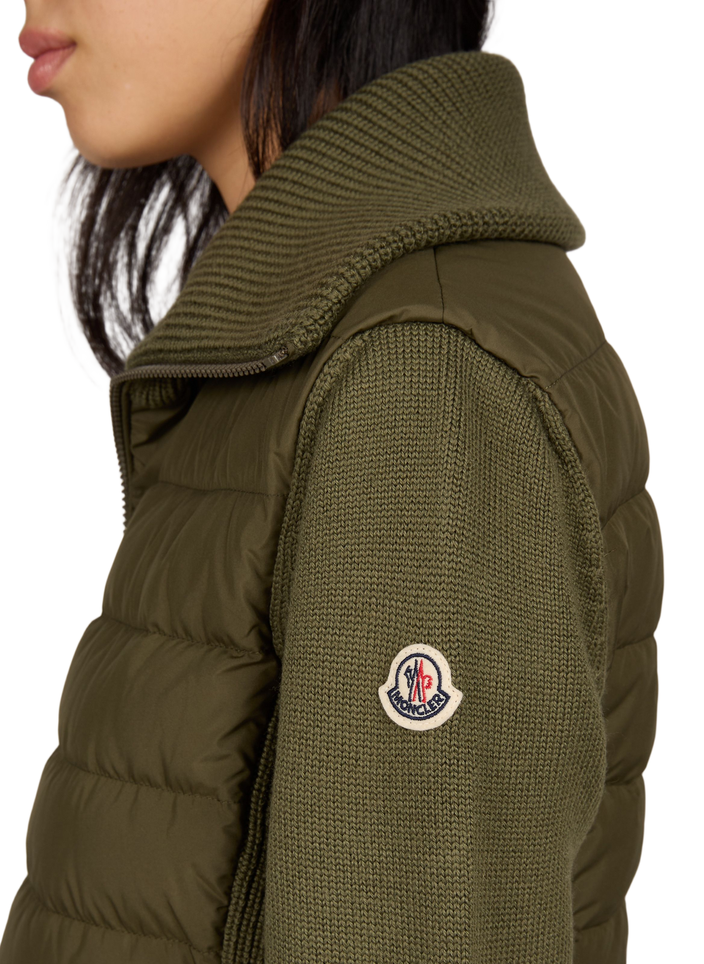 Two-material Cardigan Jacket MONCLER Green