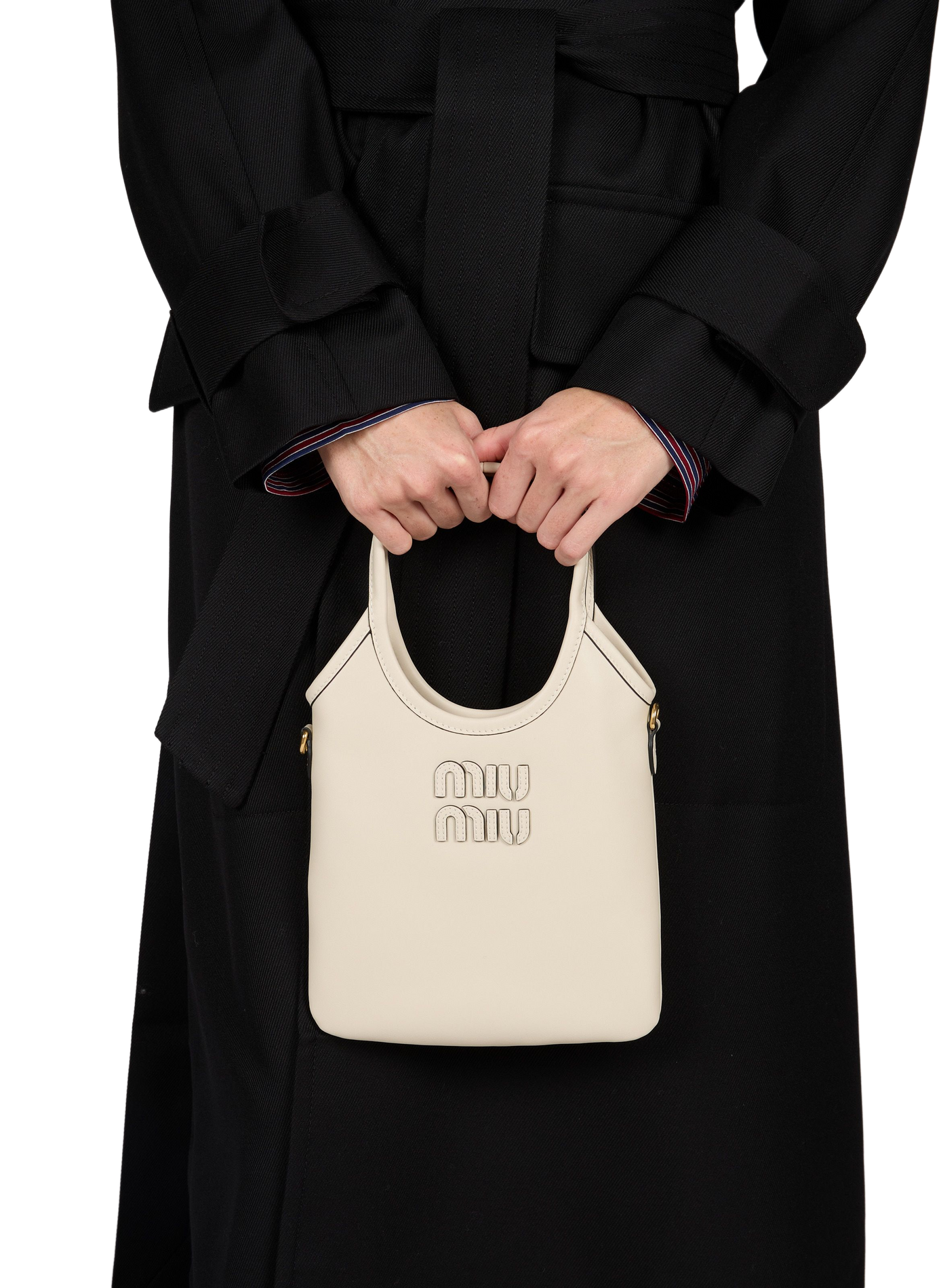 Handtas van leder Ivy MIU MIU Wit