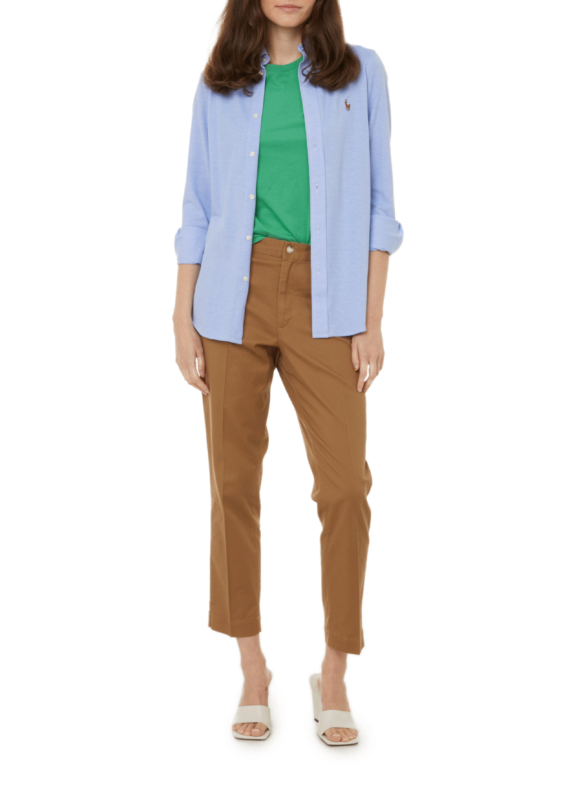 Cotton piqué knit blouse POLO RALPH LAUREN Blue