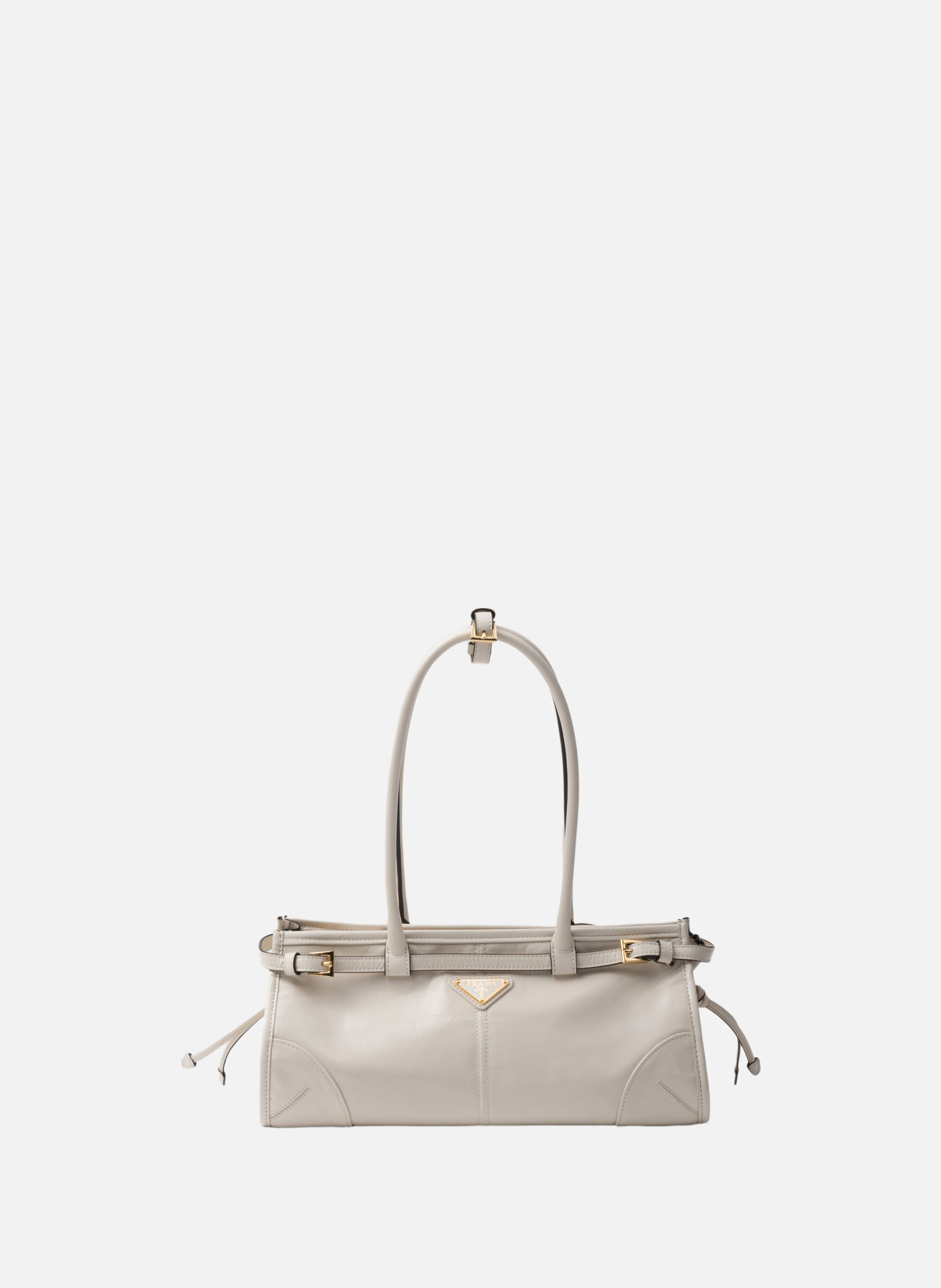Sac à main prada bonnie en cuir PRADA Blanc