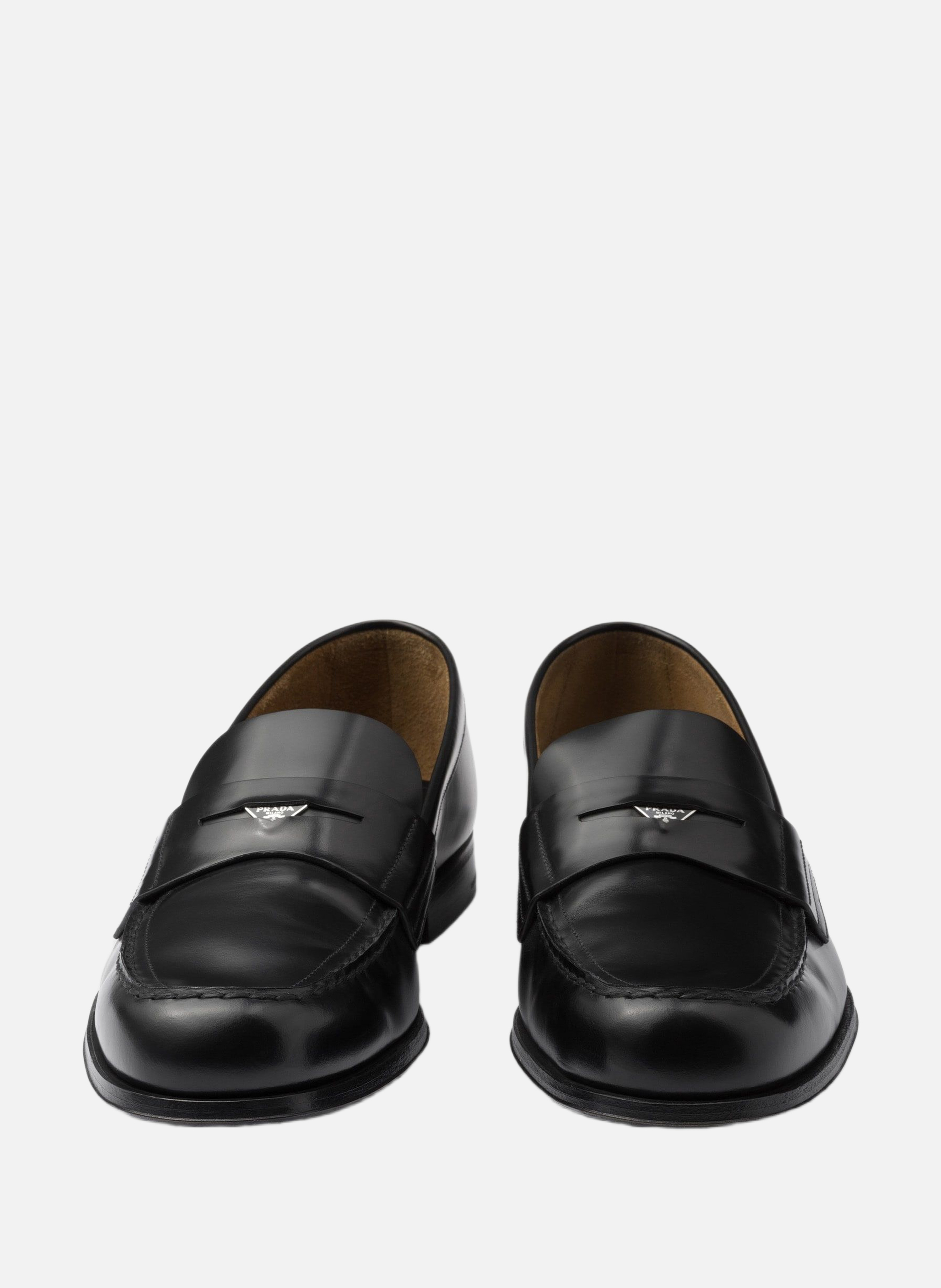 Mocassins en cuir brossé PRADA Noir