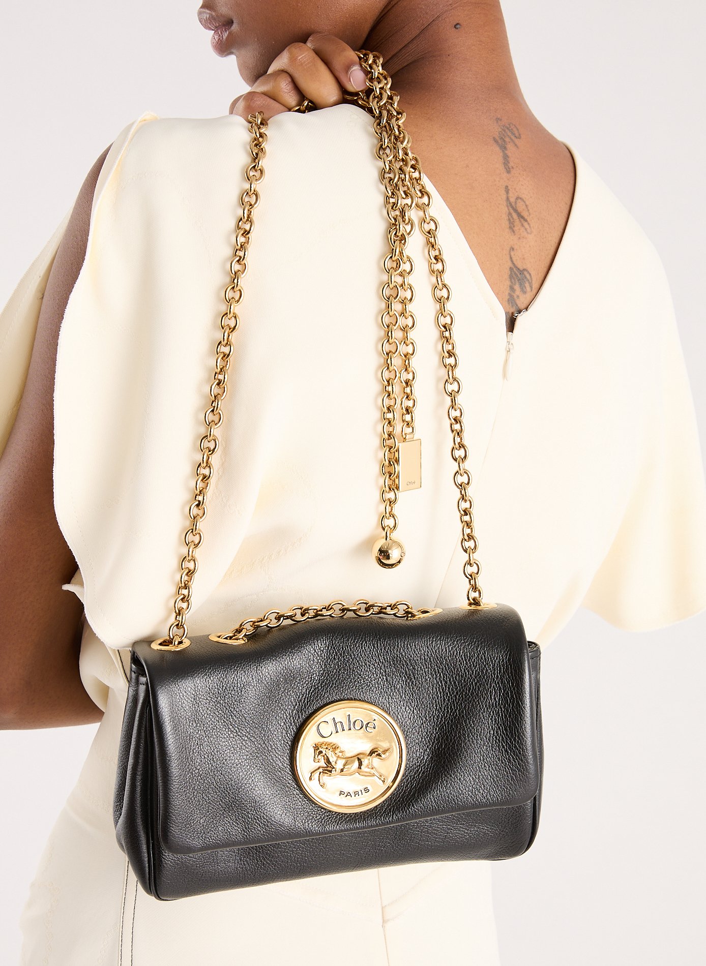 Sac à main Heritage en cuir CHLOÉ Noir