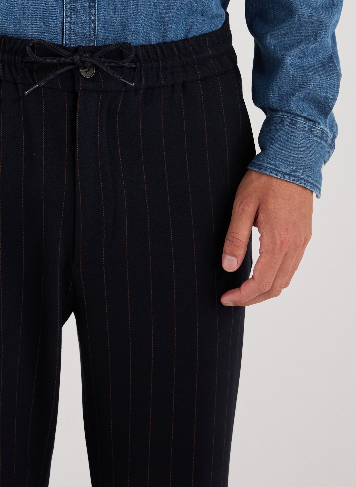 Pantalon droit rayé  LES DEUX Bleu