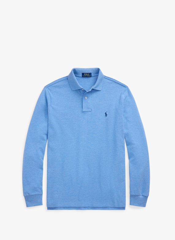 Long-sleeved cotton polo shirt | Blue by POLO RALPH LAUREN Long-sleeved cotton polo shirt Blue