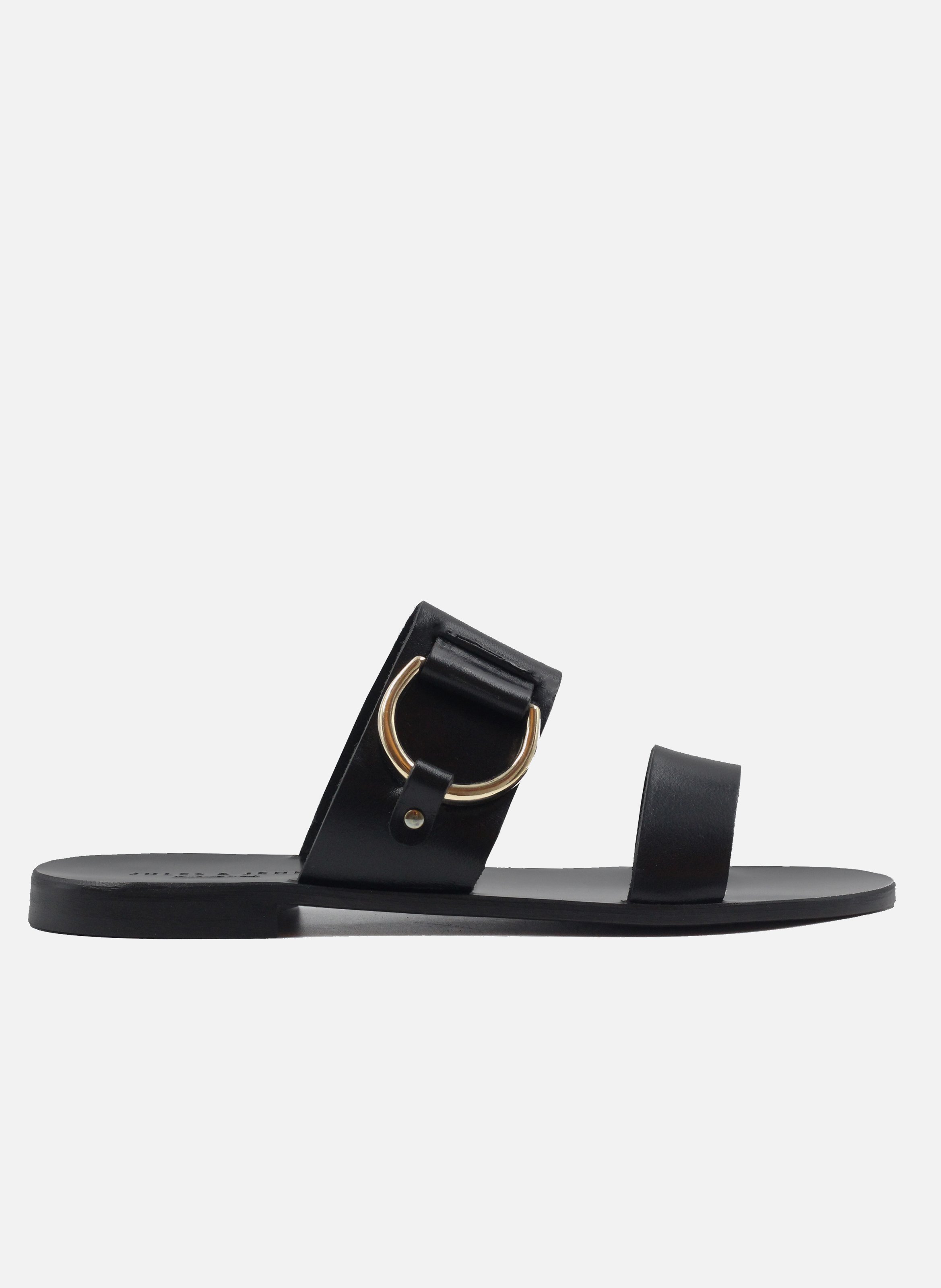 Sandales boucle cuir lisse JULES & JENN Noir