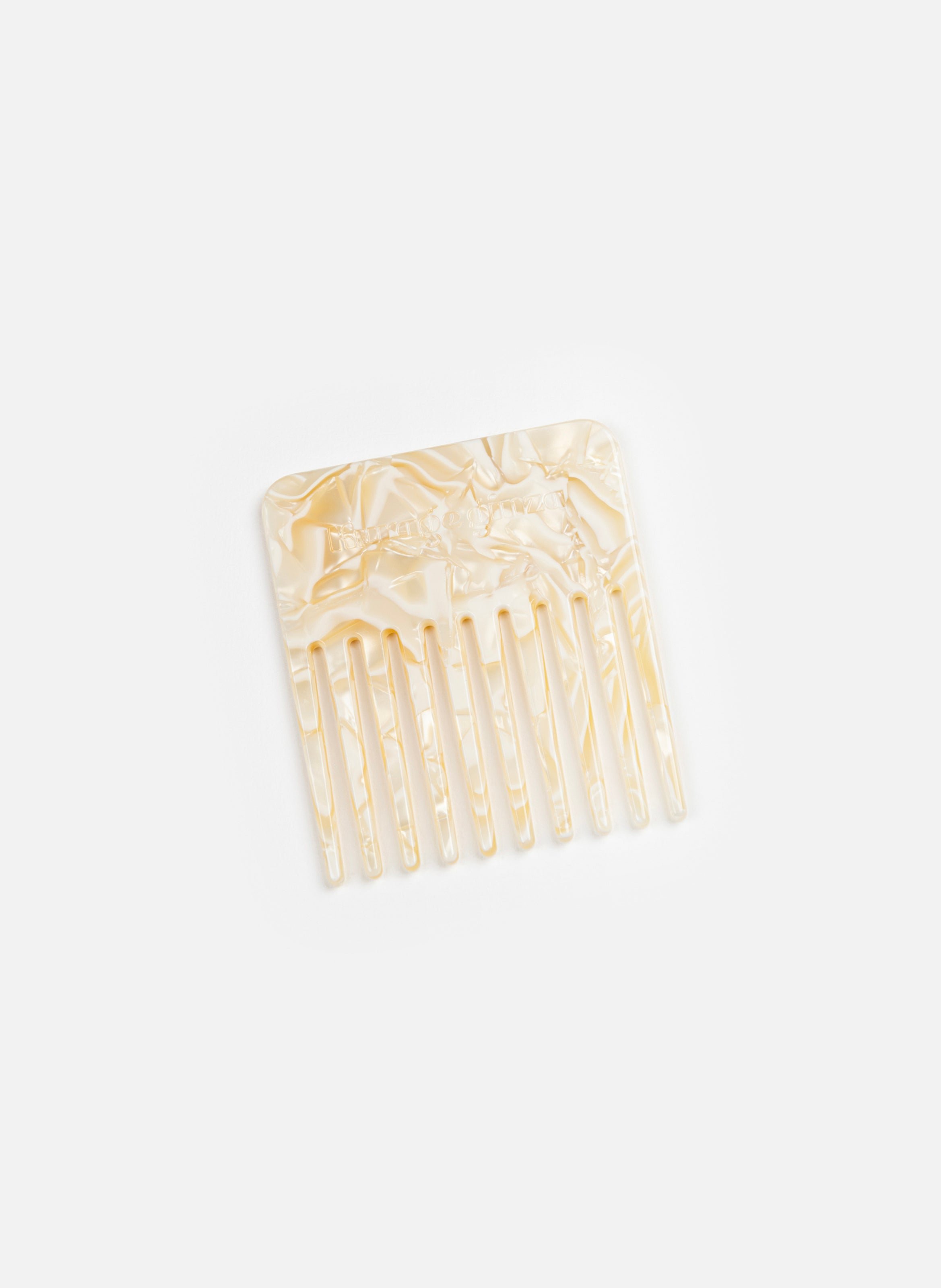 Peigne anémone en acétate de cellulose KURAGE GINZA Beige