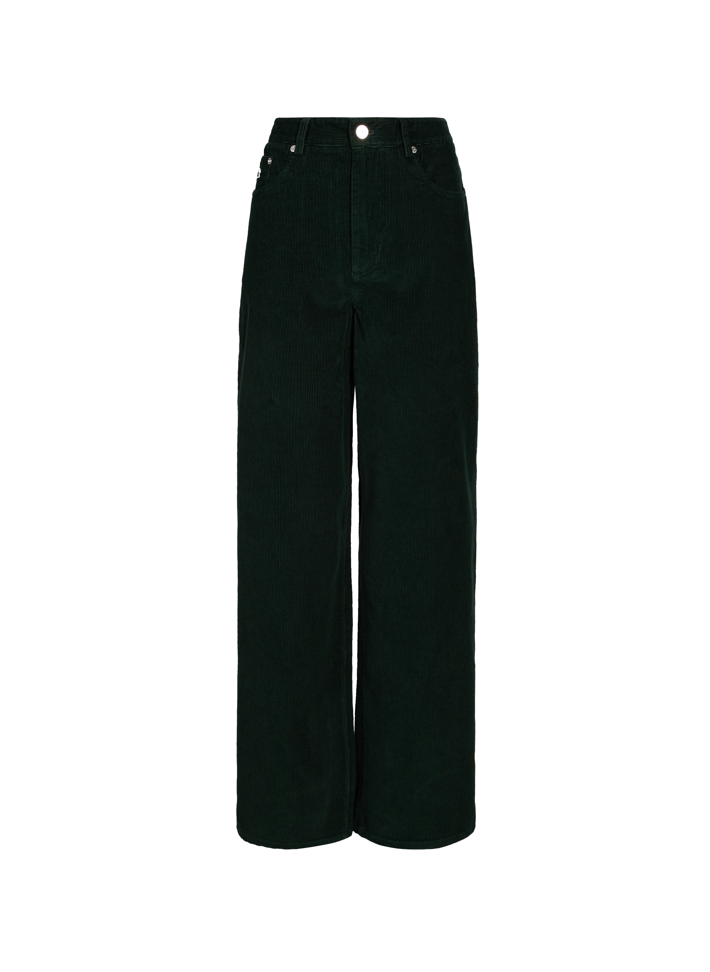 LACOSTE Wide corduroy cotton trousers Green