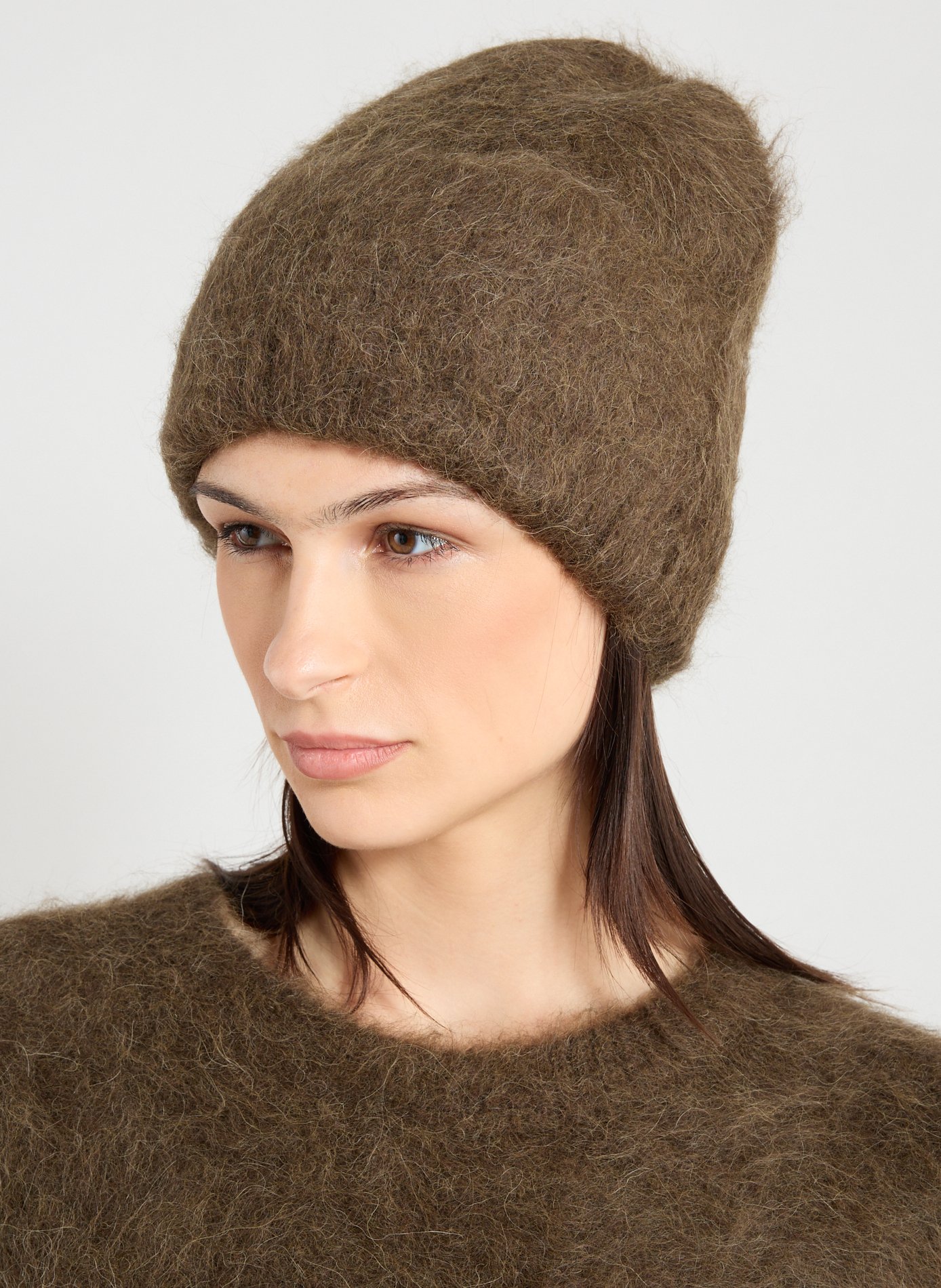 Alpaca blend beanie TOTEME Brown