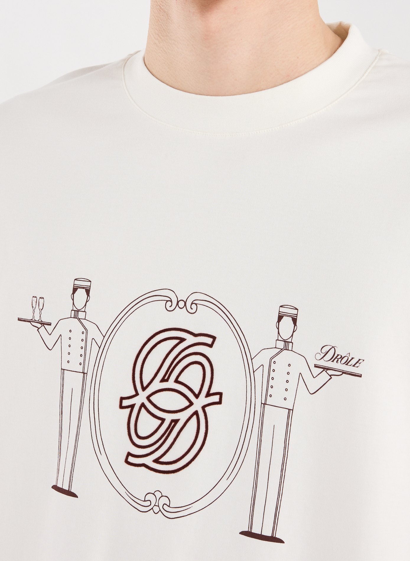 Le T-shirt Room service DROLE DE MONSIEUR Beige